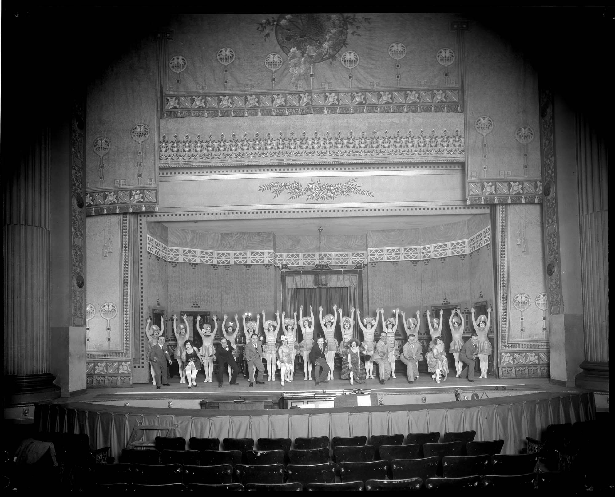 Image of Performers on the stage of the Palace Hip Theater, April 21, 1927