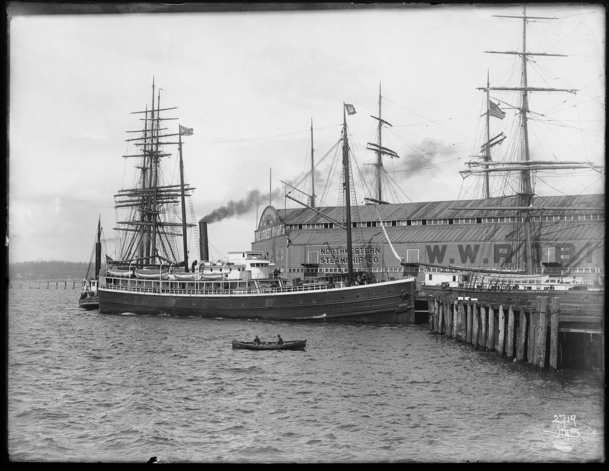 Image of Ships on waterfront, Seattle, circa 1905