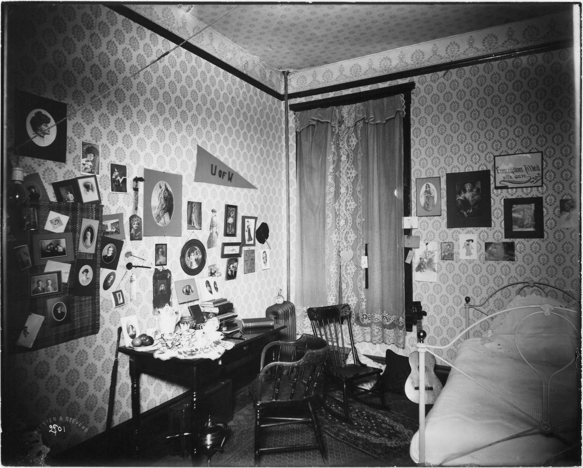 Image of Woman's dormitory room at University of Washington, Seattle, circa 1905