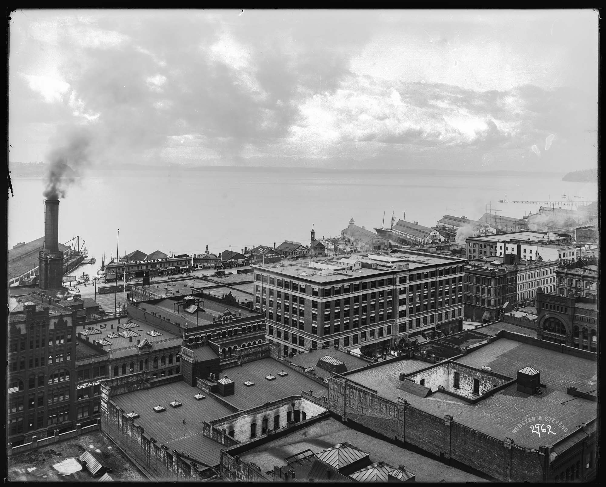 Image of Waterfront from Alaska Building, Seattle, circa 1905