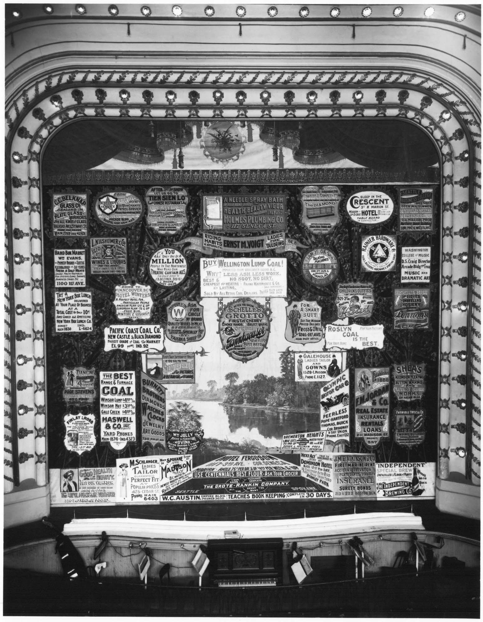 Image of Curtain at Grand Theater, Seattle, circa 1905