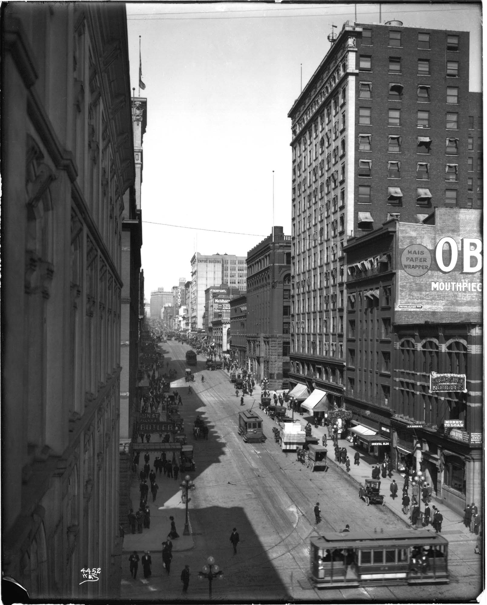 Image of Second Avenue from James Street, Seattle, circa 1905