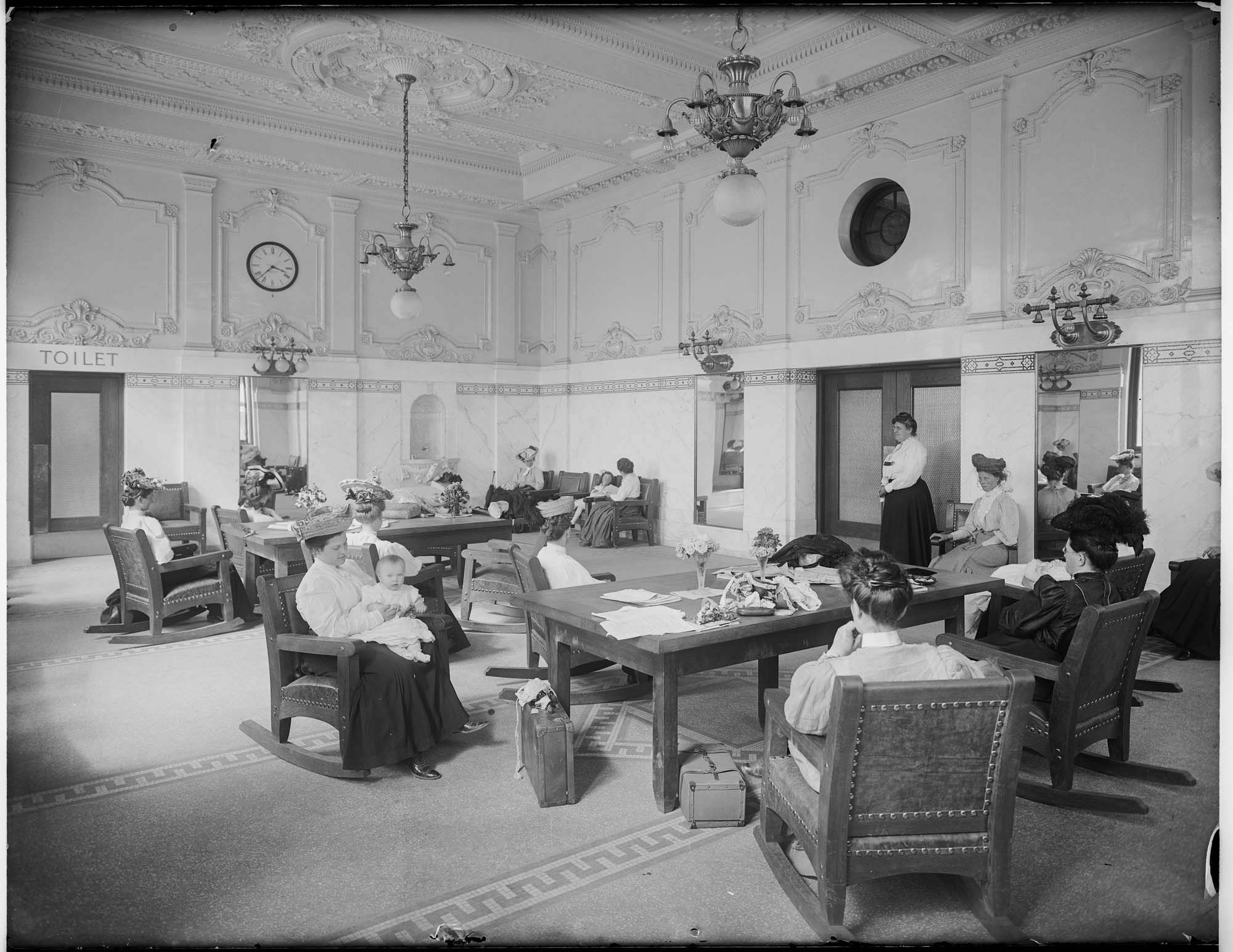 Image of Women's waiting room at King Street Station, circa 1906