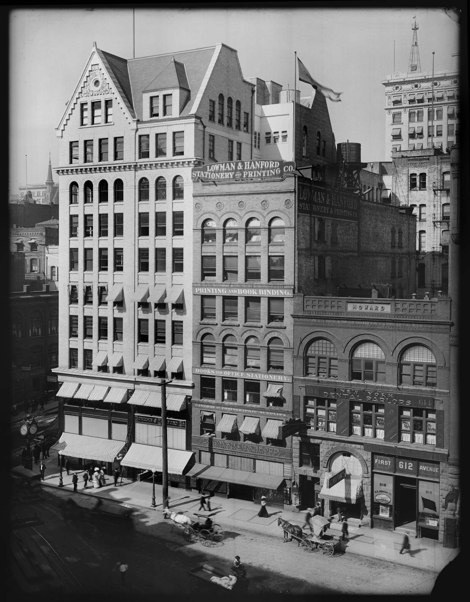 Image of Lowman Building and Lowman & Hanford, circa 1909