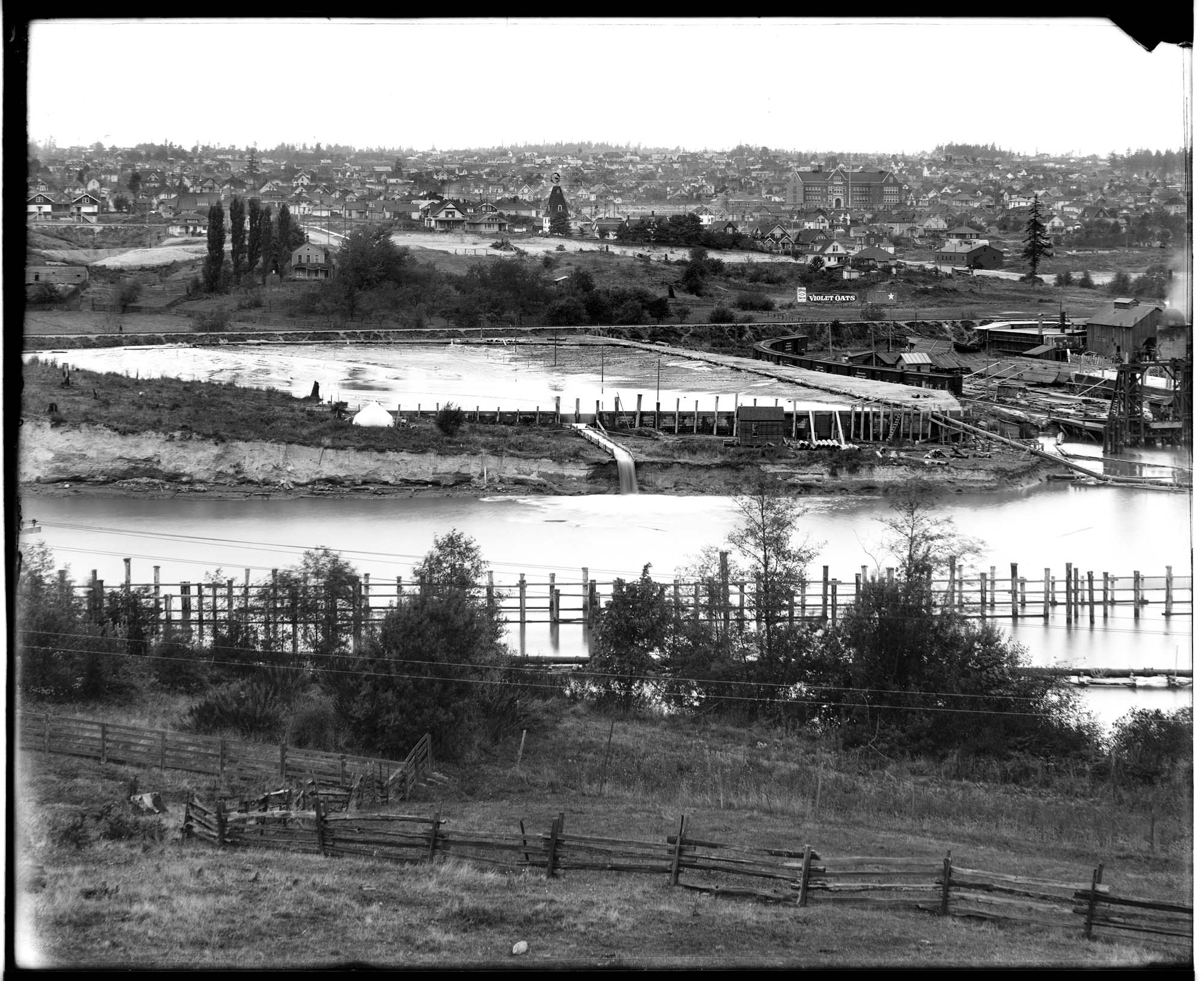 Image of Ballard locks under construction, Seattle, circa 1913