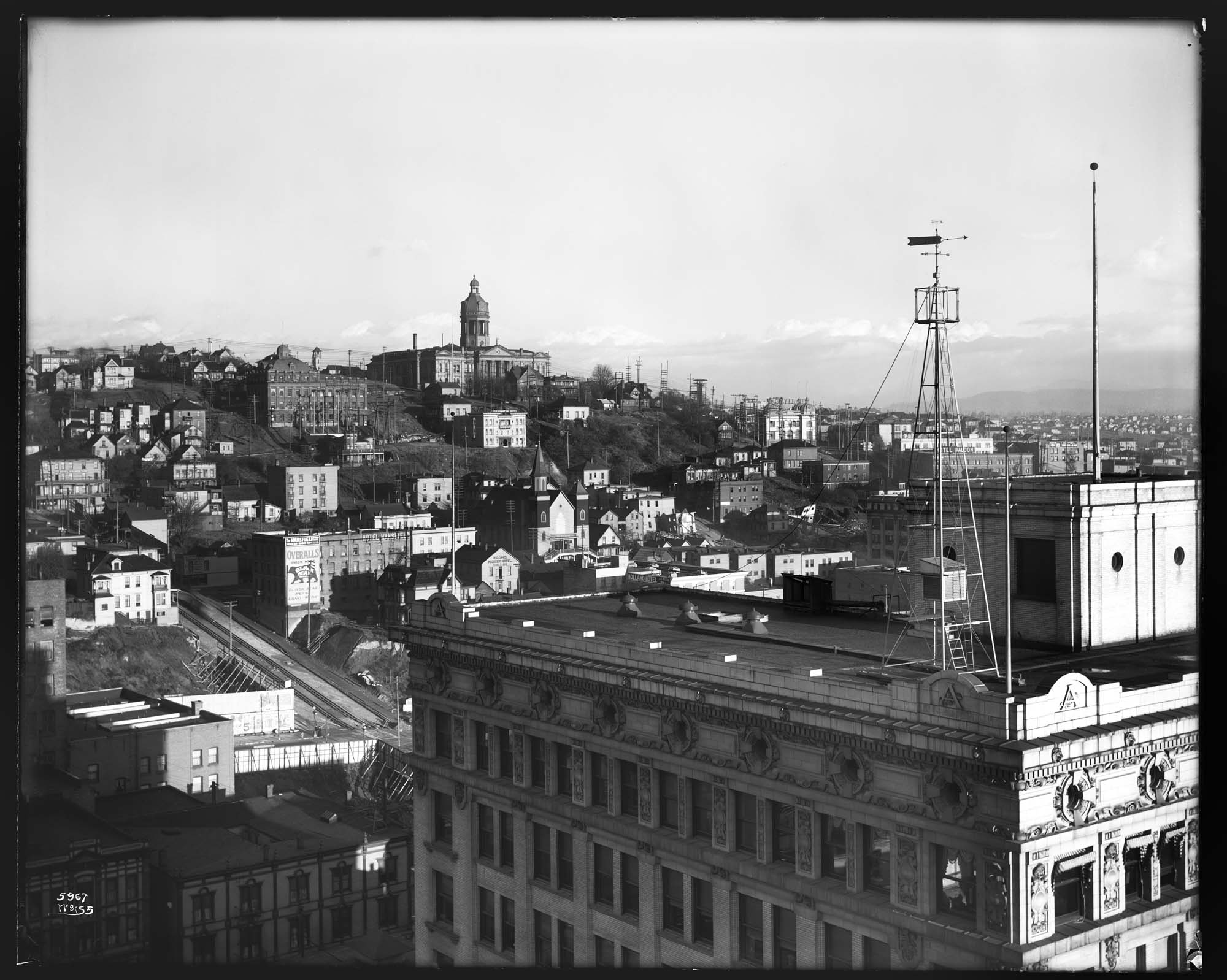 Image of First Hill from downtown, Seattle, circa 1908