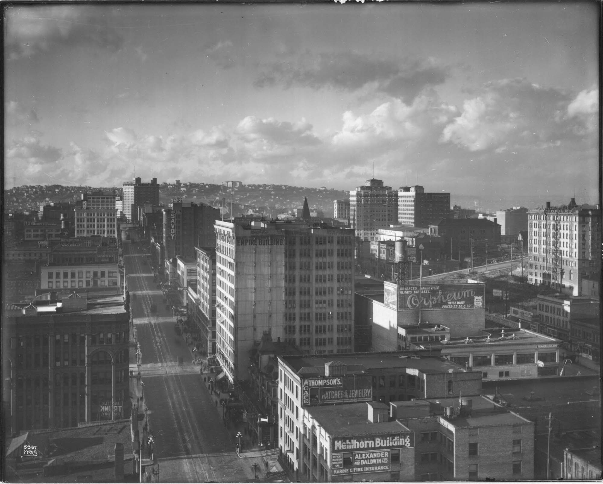 Image of View north from Hoge Building, Seattle, circa 1908