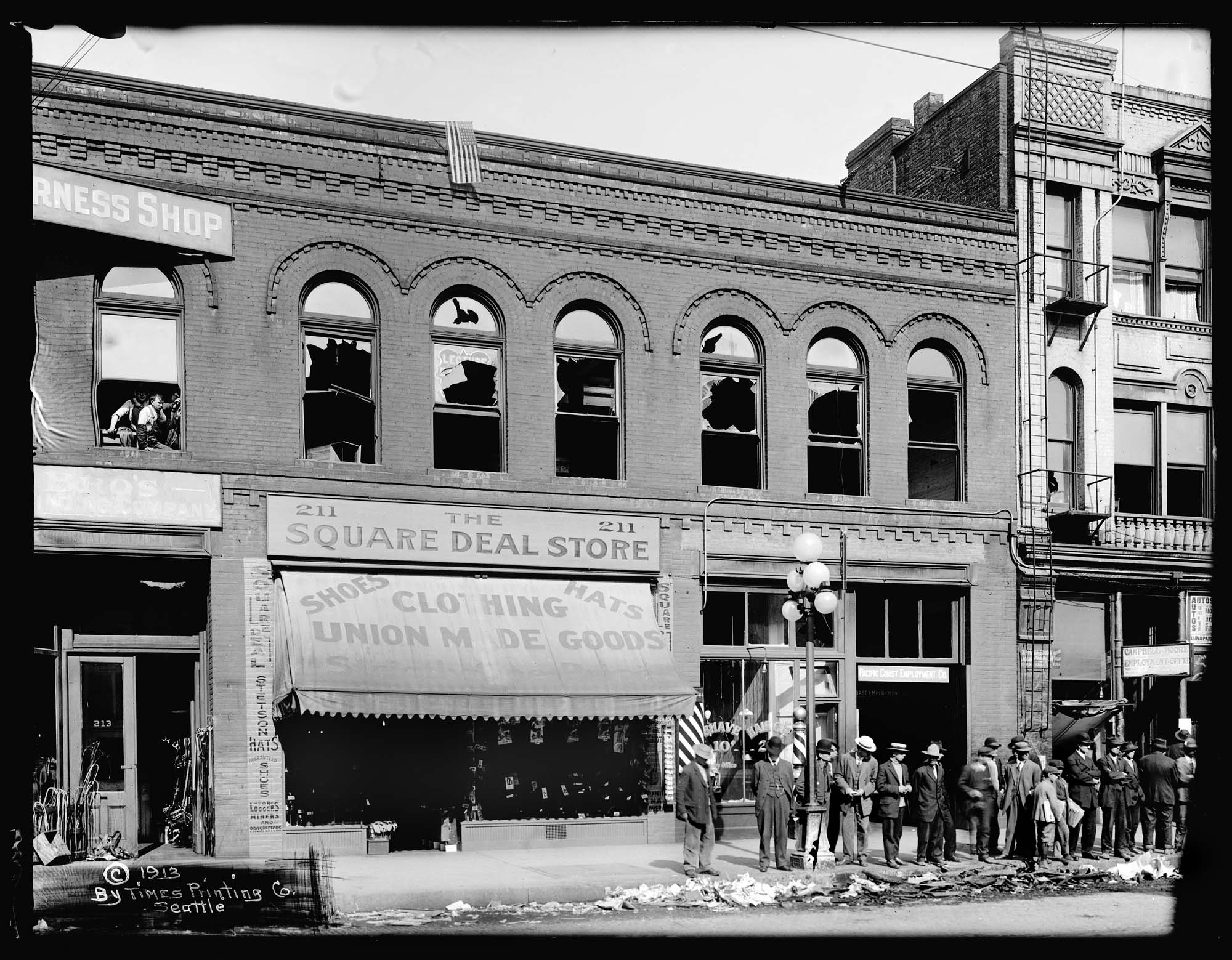 Image of Wrecked IWW union hall, July 18, 1913