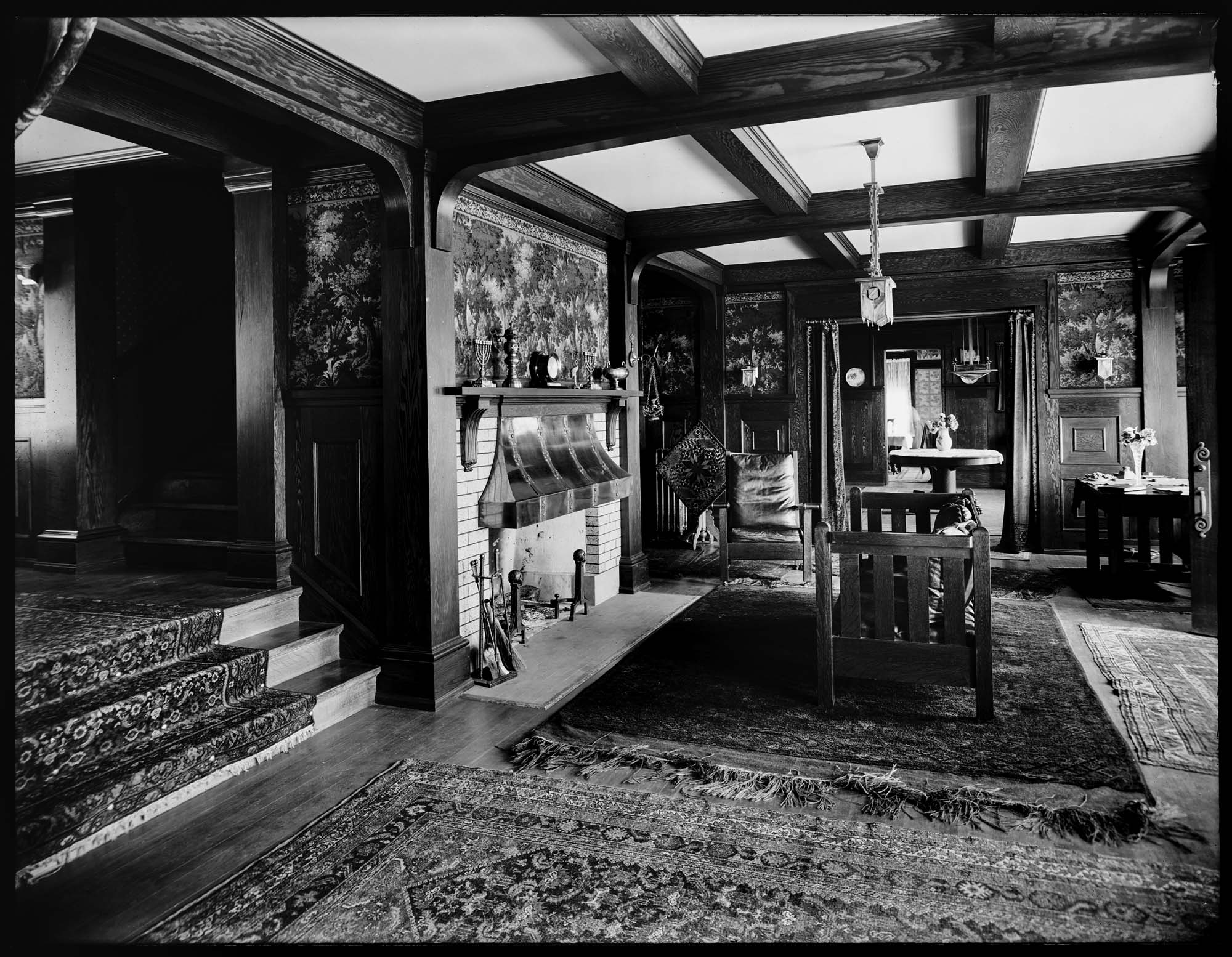 Image of Rolland H. Denny residence living room, Seattle, circa 1912