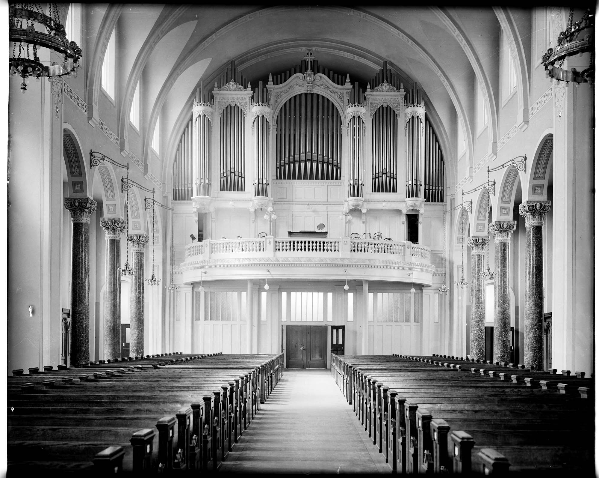 Image of Organ loft at St. James Cathedral, circa 1907