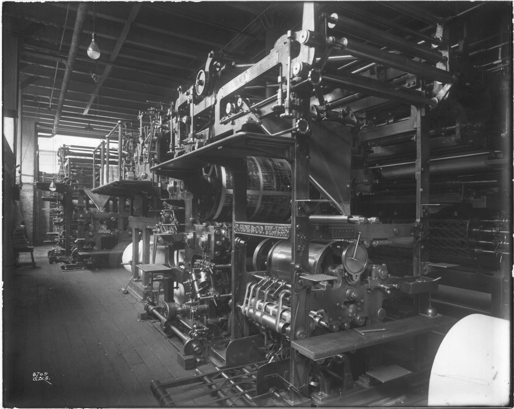 Image of Seattle Times press room, Seattle, circa 1911