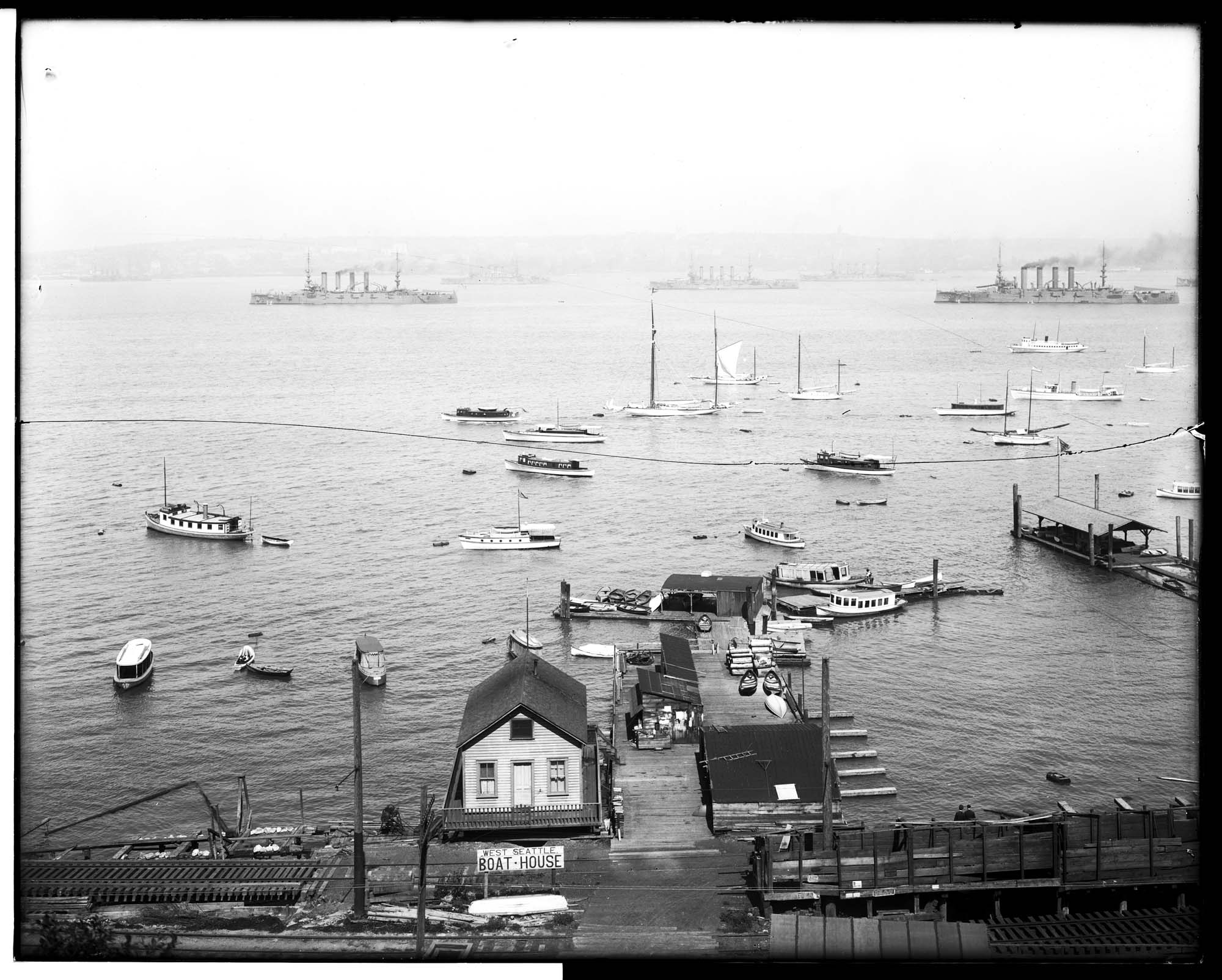 Image of View of Elliott Bay from West Seattle, circa 1909