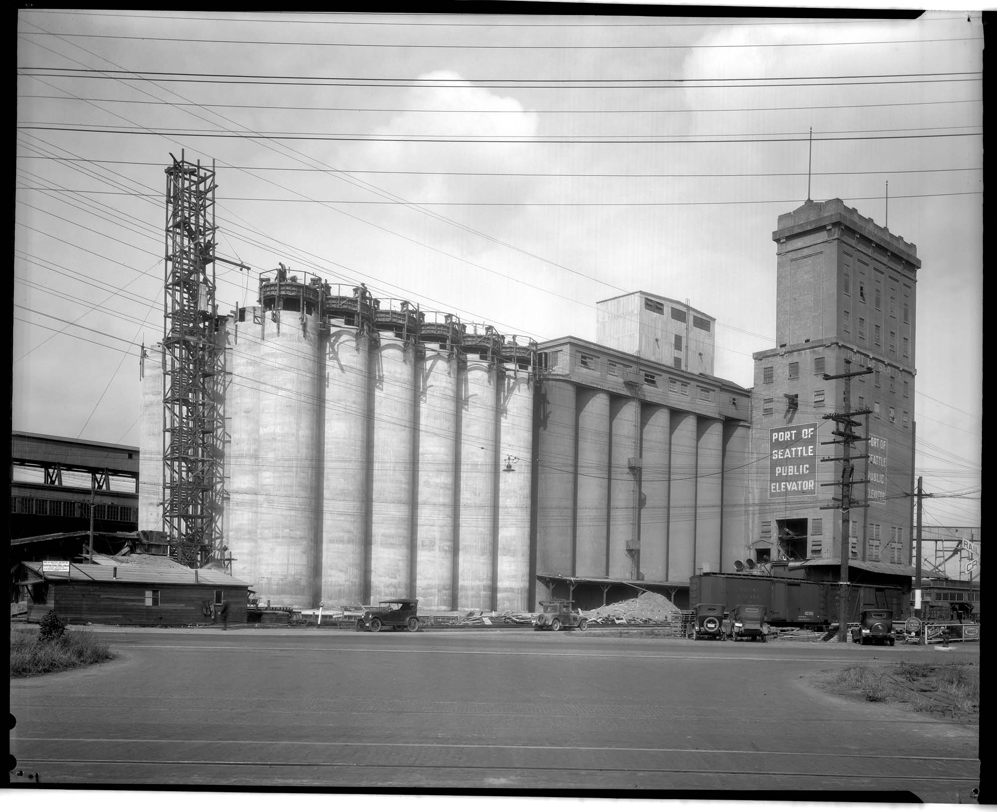 Image of Port of Seattle grain terminal, Seattle, circa 1927