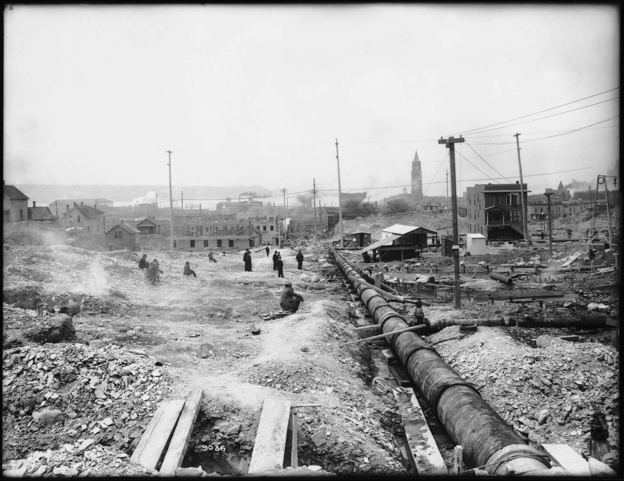 Image of Jackson Street regrade, Seattle, circa 1908