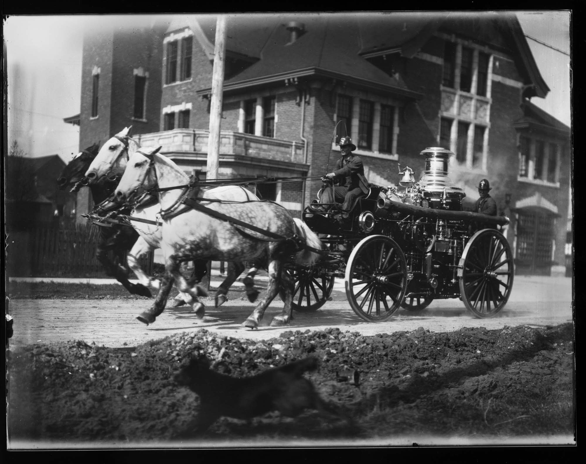 Image of Steam fire engine, circa 1909