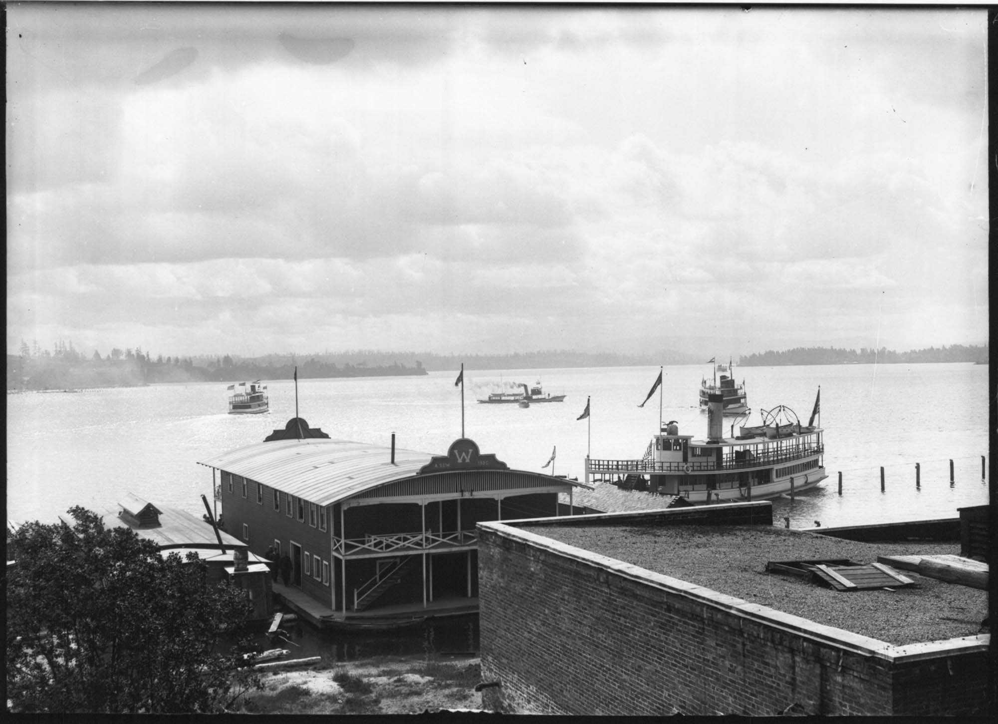 Image of University of Washington canoe house, Seattle, circa 1910