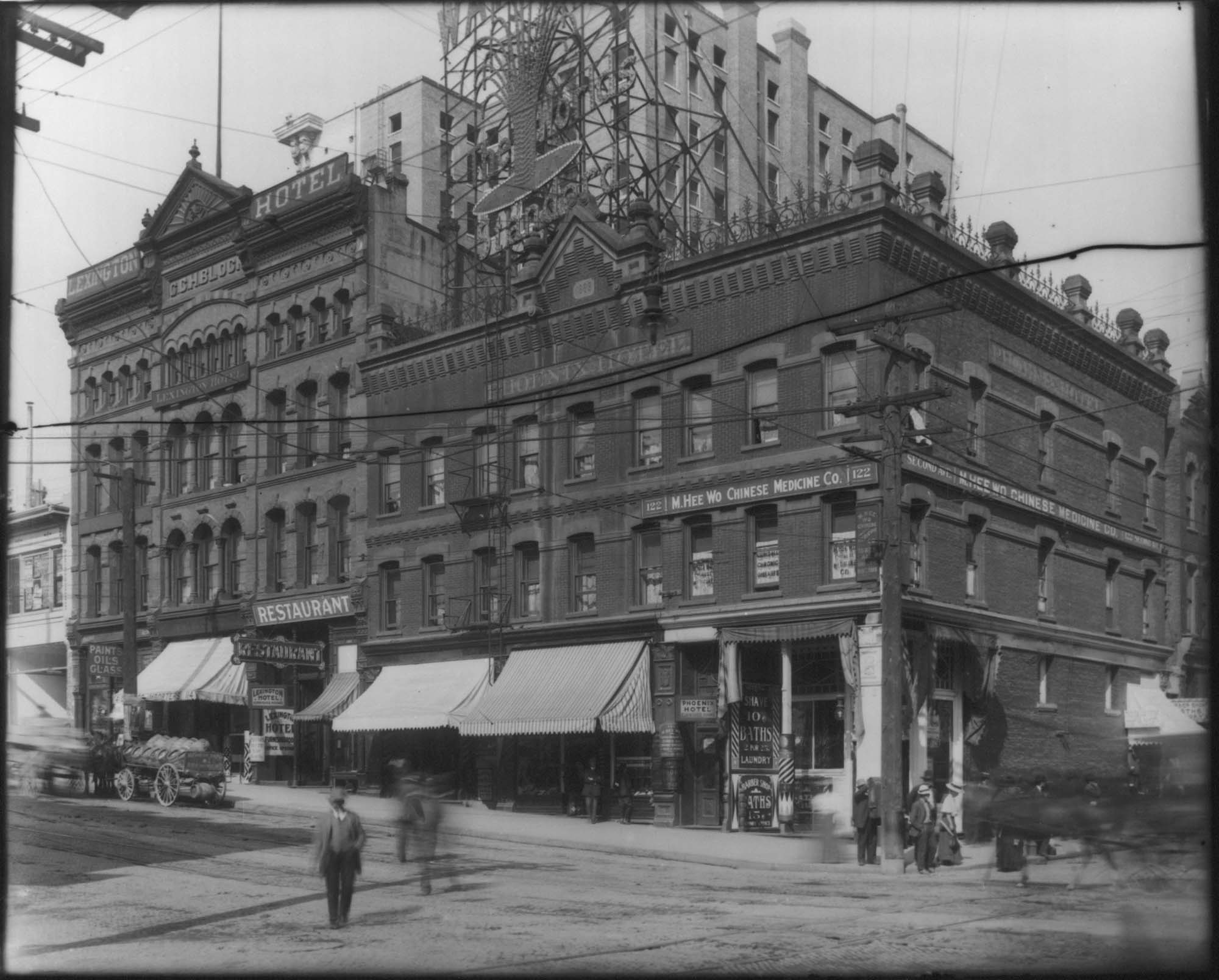 Image of Second and Washington, Seattle, circa 1909