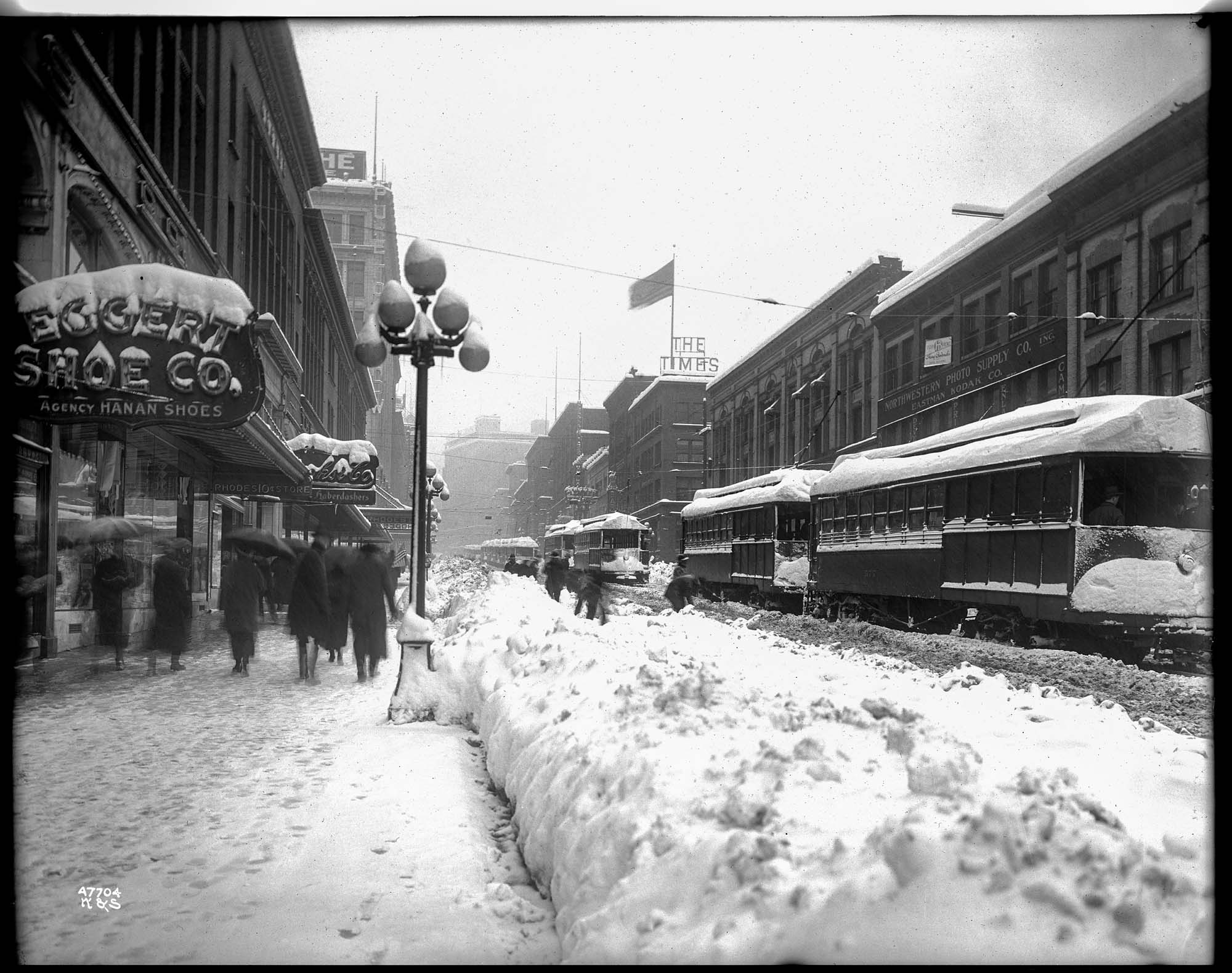 Image of Snow scene on Second Avenue, February 2, 1916