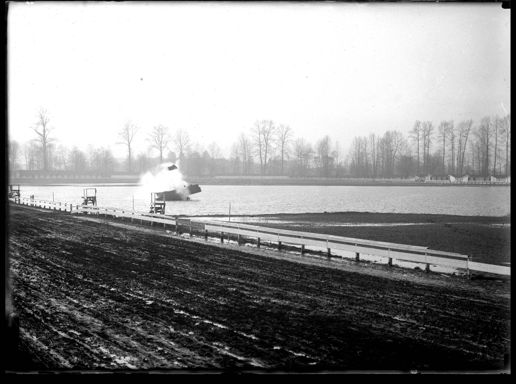 Image of Charles Hamilton's plane crash, March 12-13, 1910
