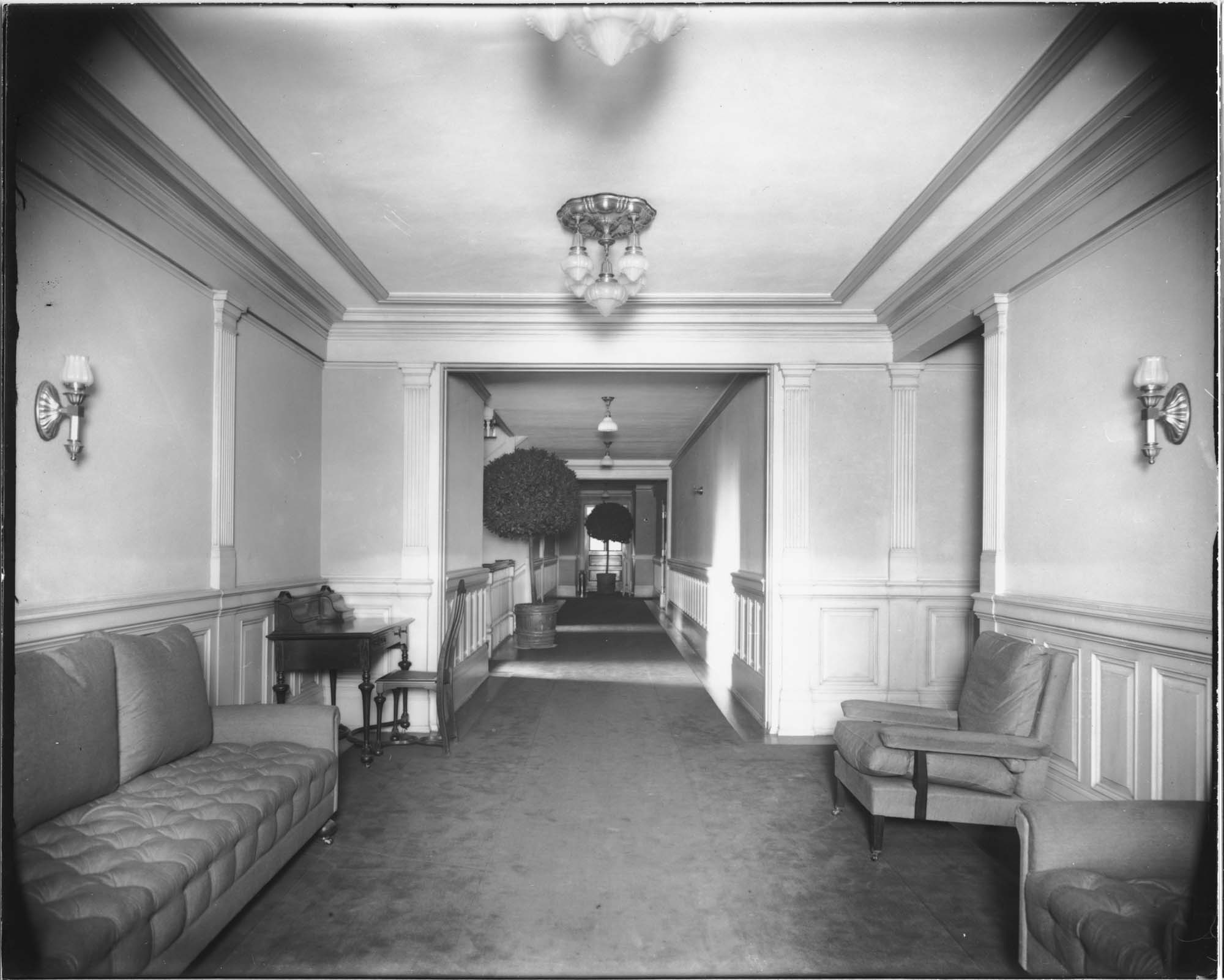 Image of Old Colony Apartments hallway, Seattle, circa 1910