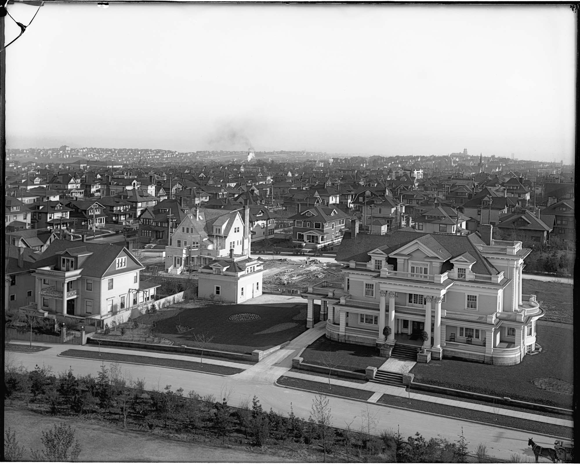 Image of View looking south from Volunteer Park water tower, Seattle, circa 1913
