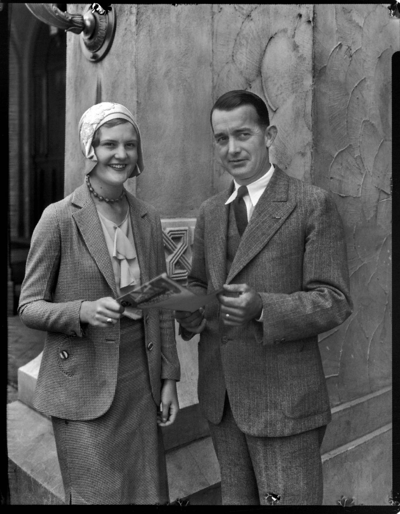 Image of Railway employee with Wee Coyle, probably in Seattle, circa 1930