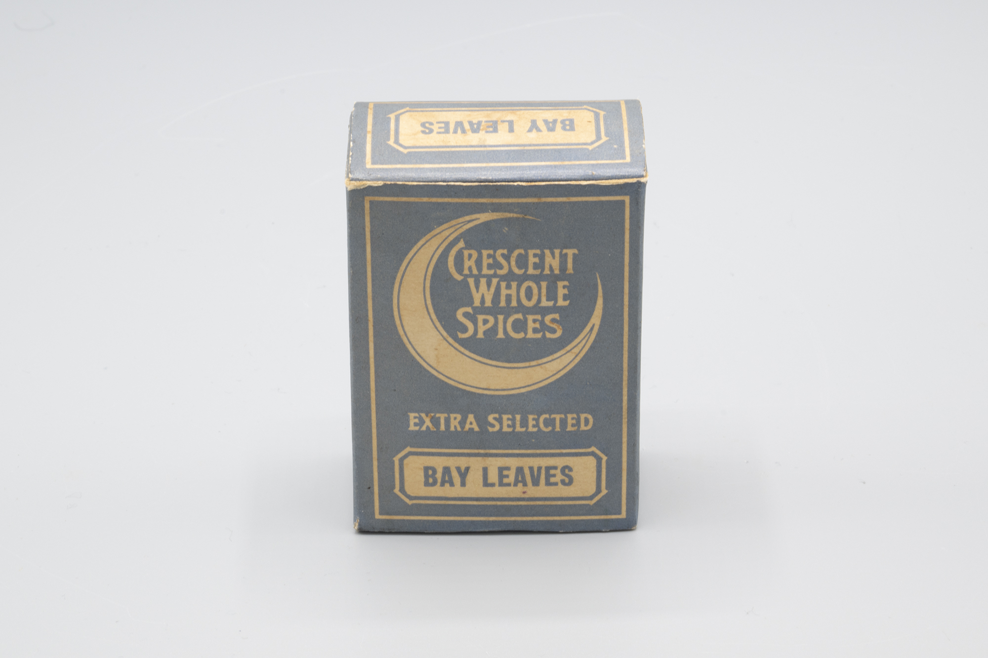 Image of Box for bay leaves from Crescent Whole Spices, ca. 1910