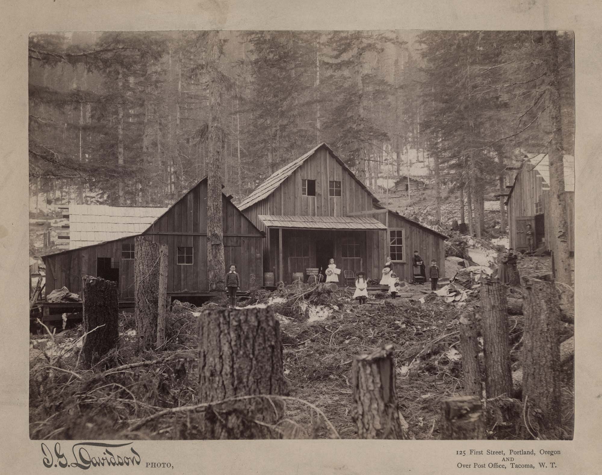 Image of Morrison family at Stampede Pass Hospital, circa 1888