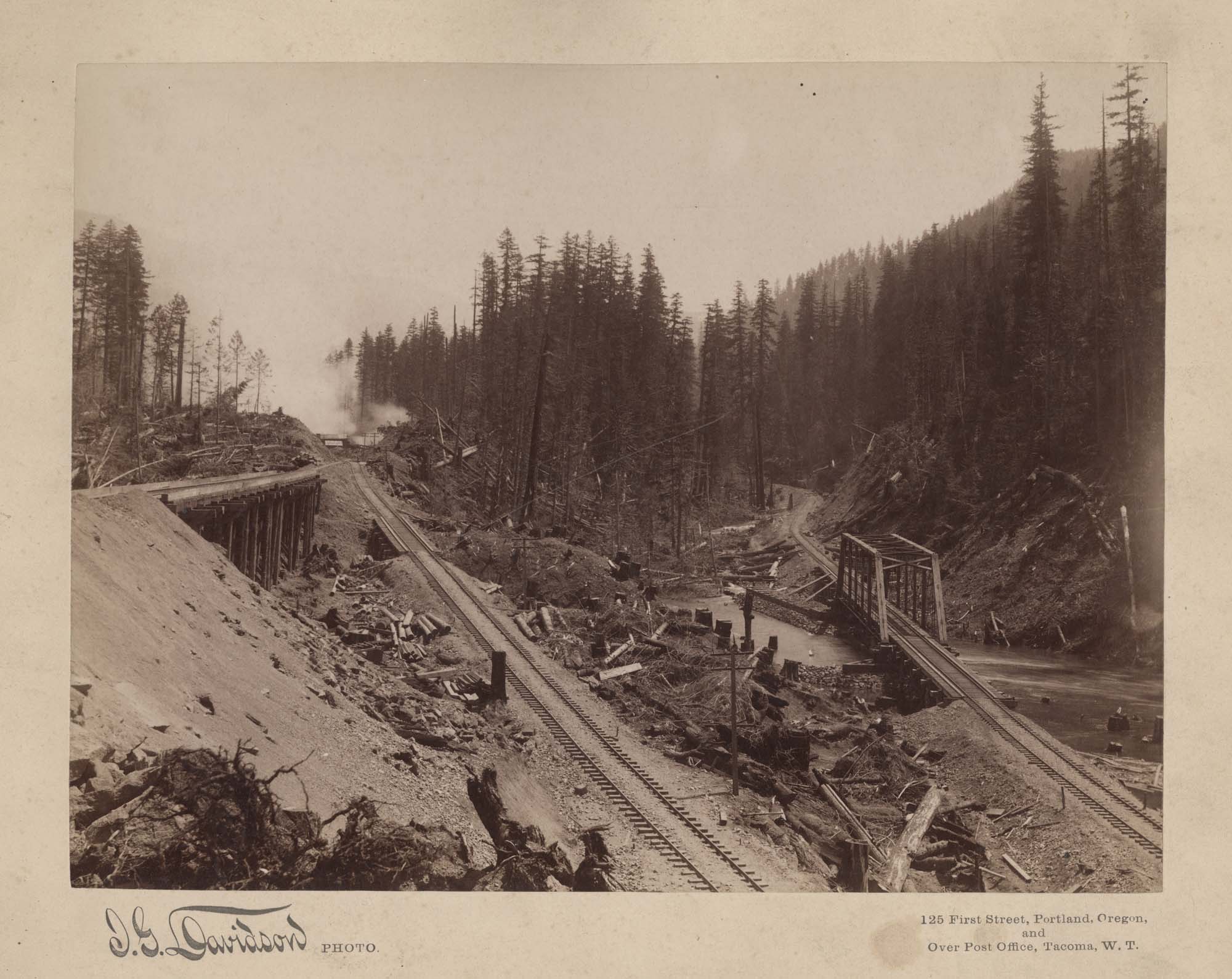 Image of Northern Pacific line in Green River Valley, circa 1888