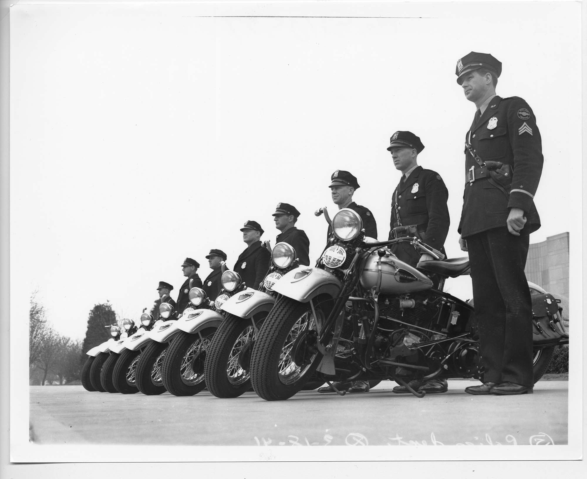 Image of Seattle Police Department motorcycle corps, Seattle, 1941