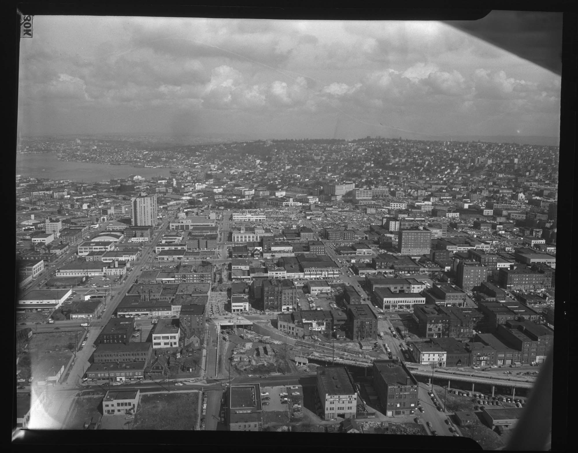 Image of Aerial view of the Alaskan Way Viaduct, Seattle, 1953