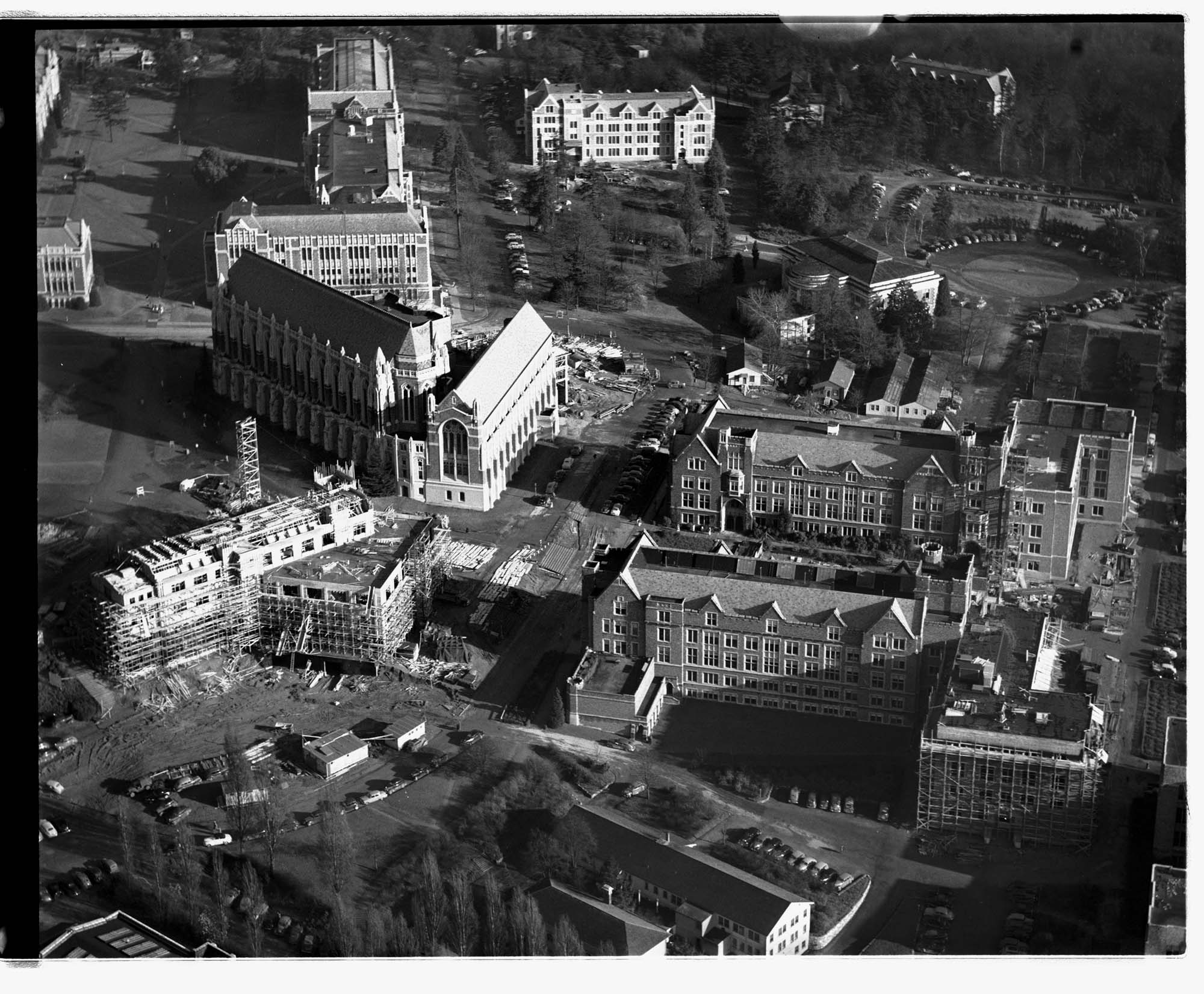 Image of Aerial view of University of Washington central campus, Seattle, 1948