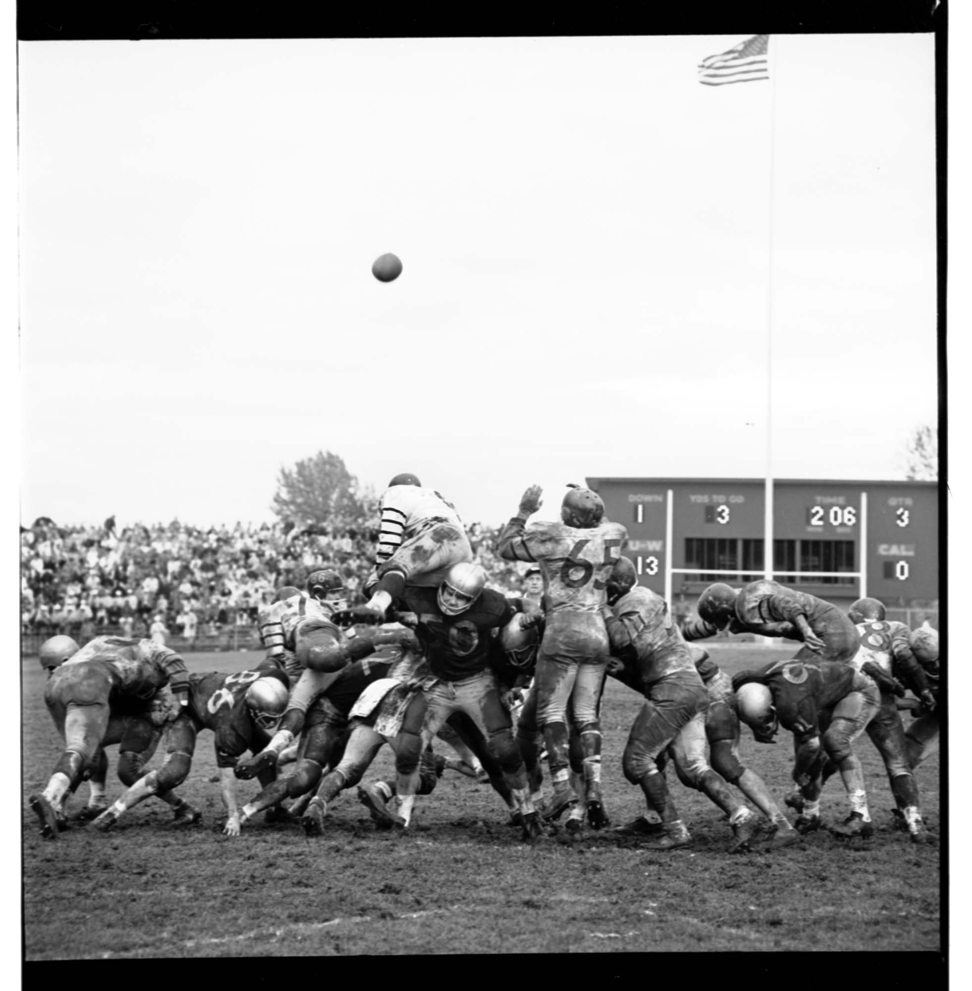 Image of University of Washington vs. California football game at Husky Stadium, Seattle, 1962
