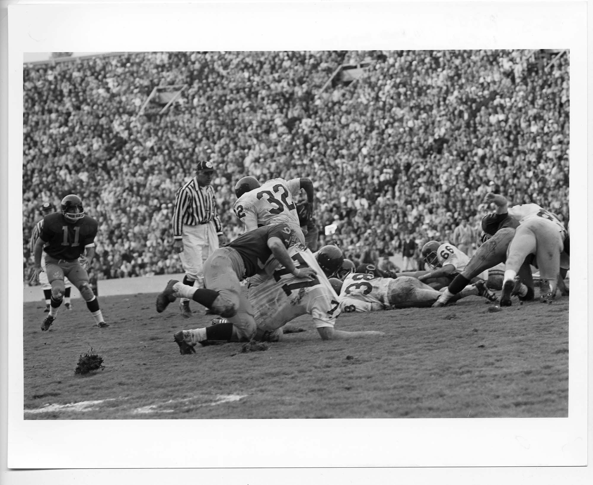 Image of University of Washington vs. University of Southern California football game at Husky Stadium, Seattle, 1967