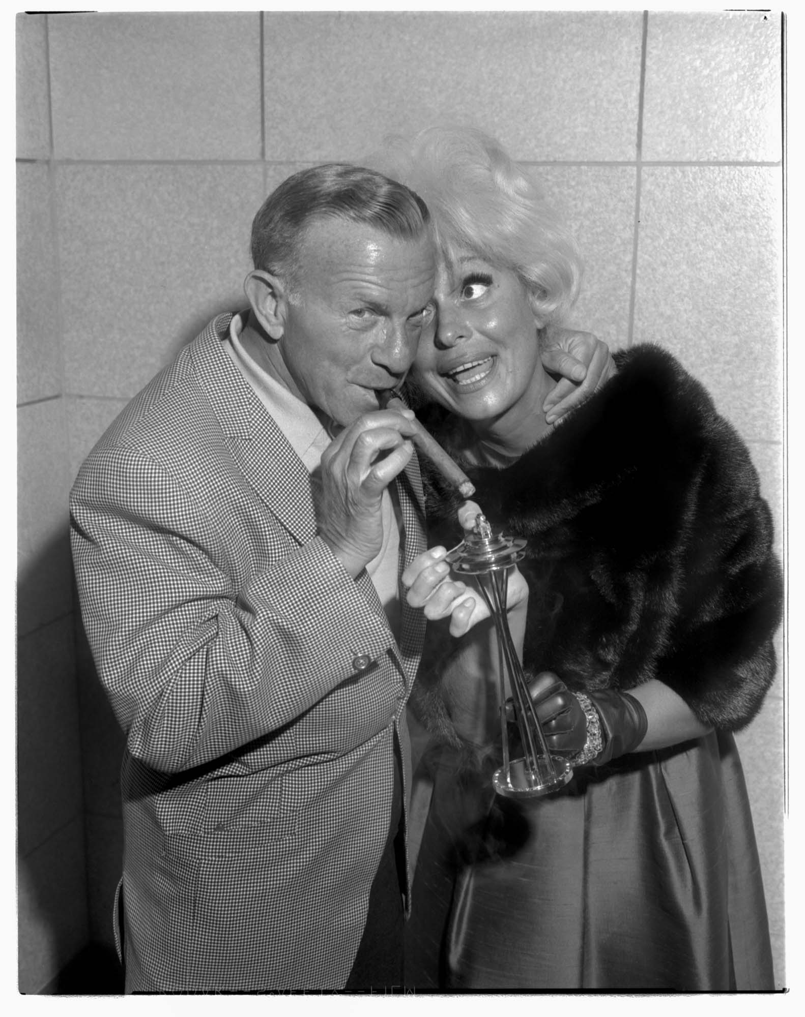 Image of George Burns and Carol Channing during the World's Fair in Seattle, June 1, 1962