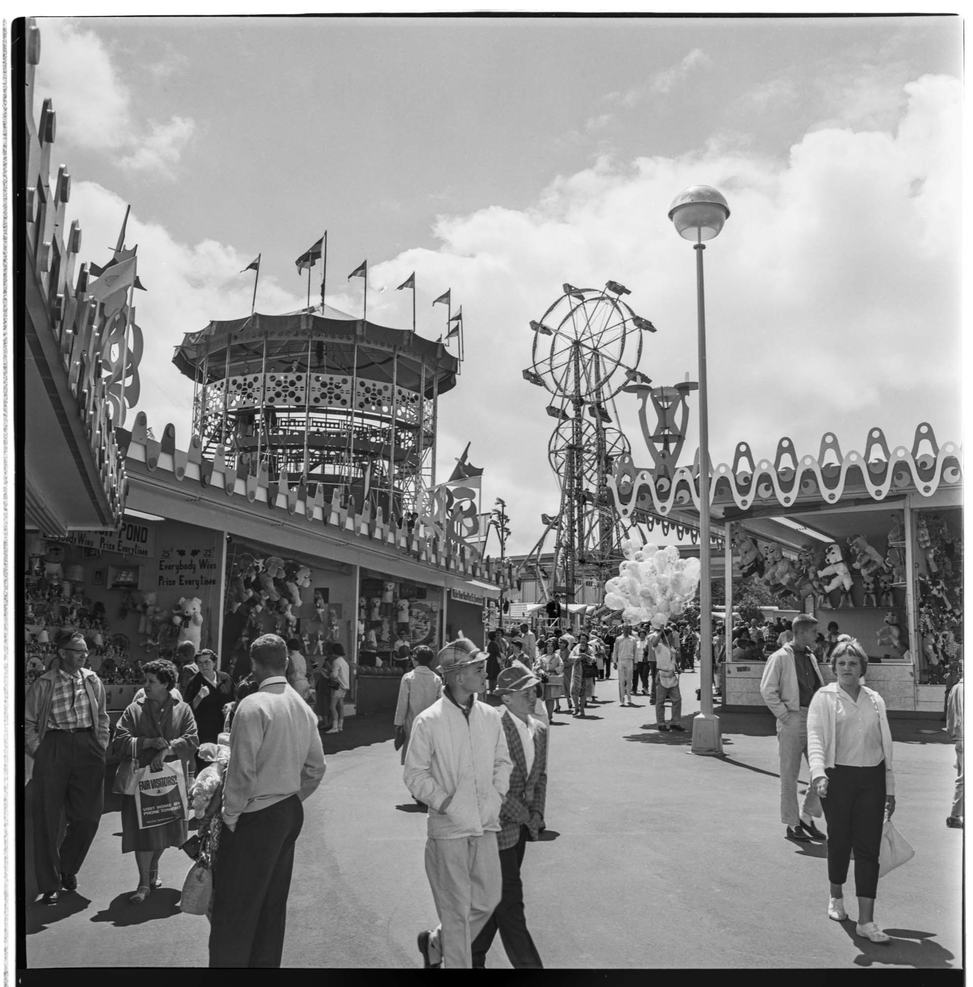 Image of World's Fair Gayway on opening day, Seattle, 1962