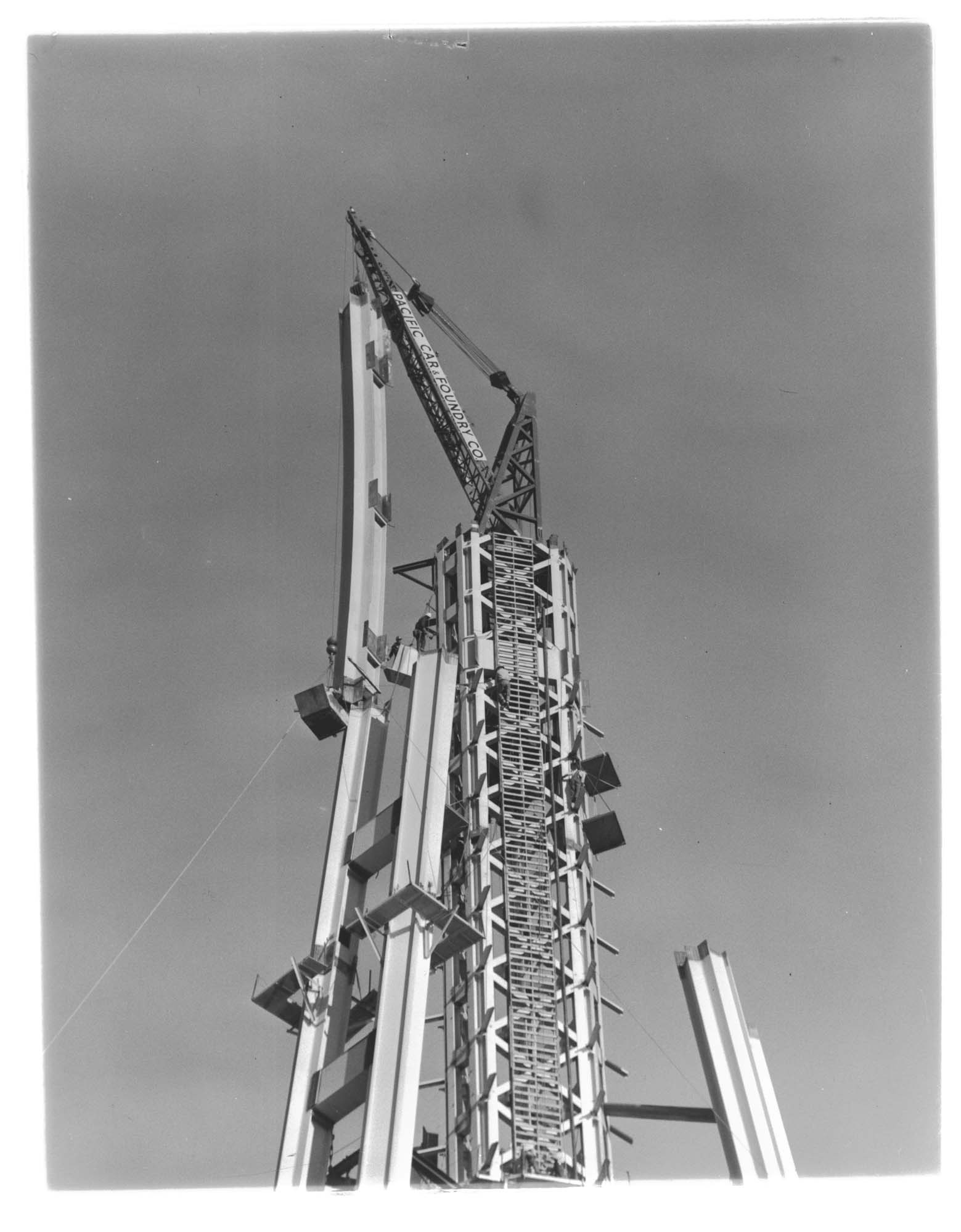Image of Core and legs of the Space Needle under construction, Seattle, 1961