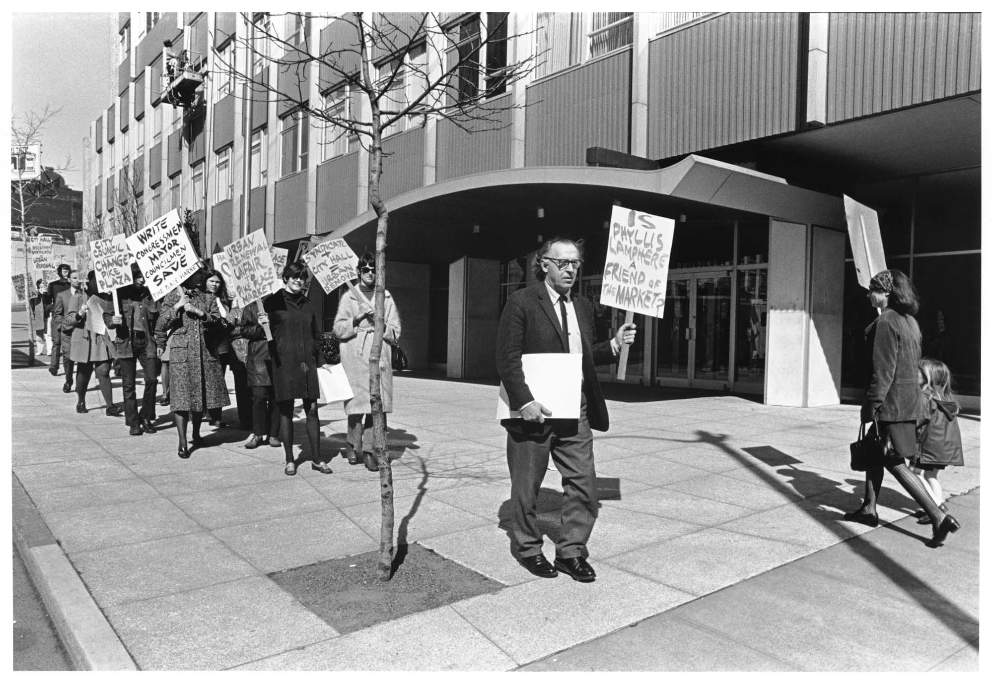 Image of Demonstration against demolition of Pike Place Market, Seattle, 1971