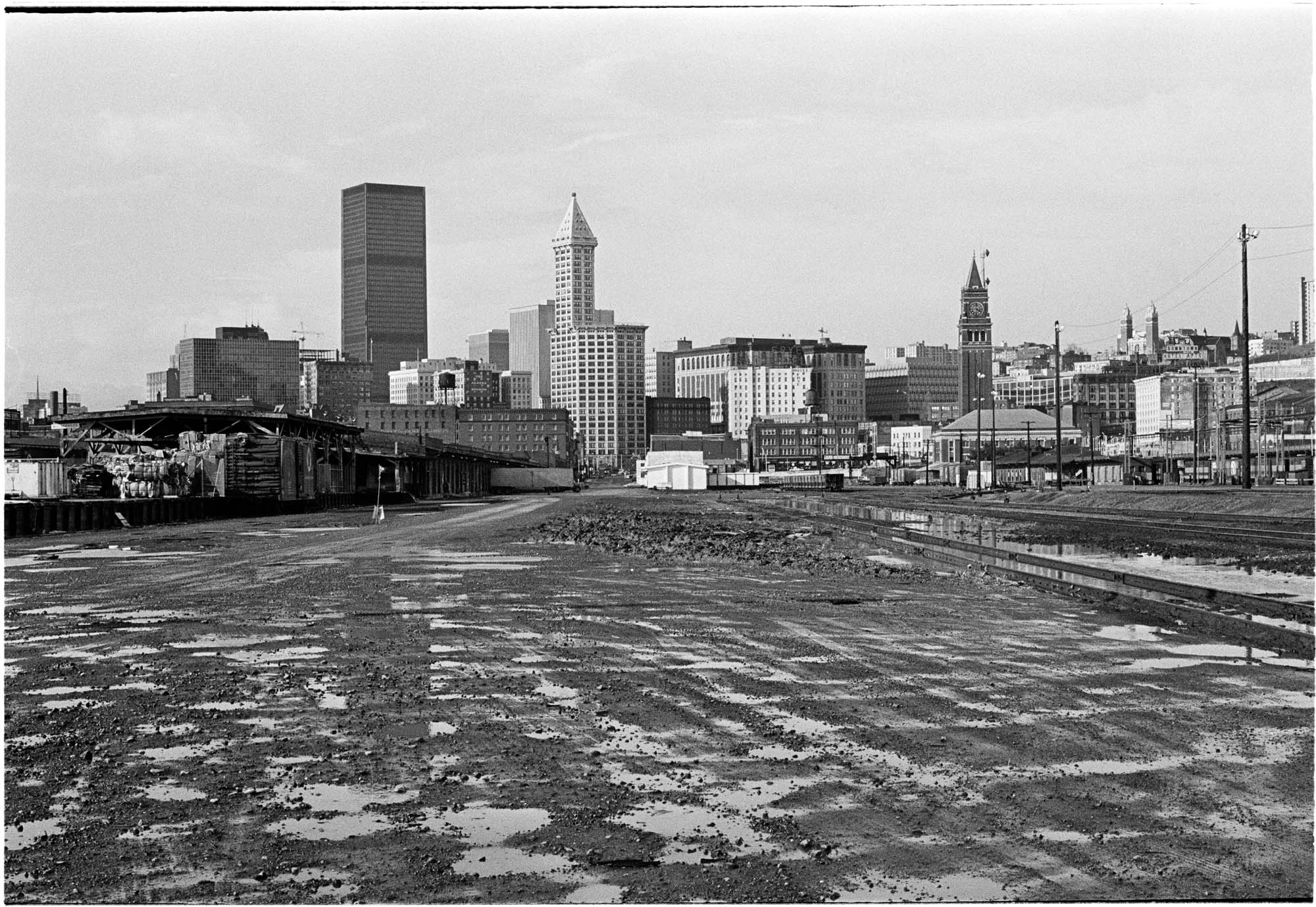 Image of Kingdome site looking north, Seattle, 1971