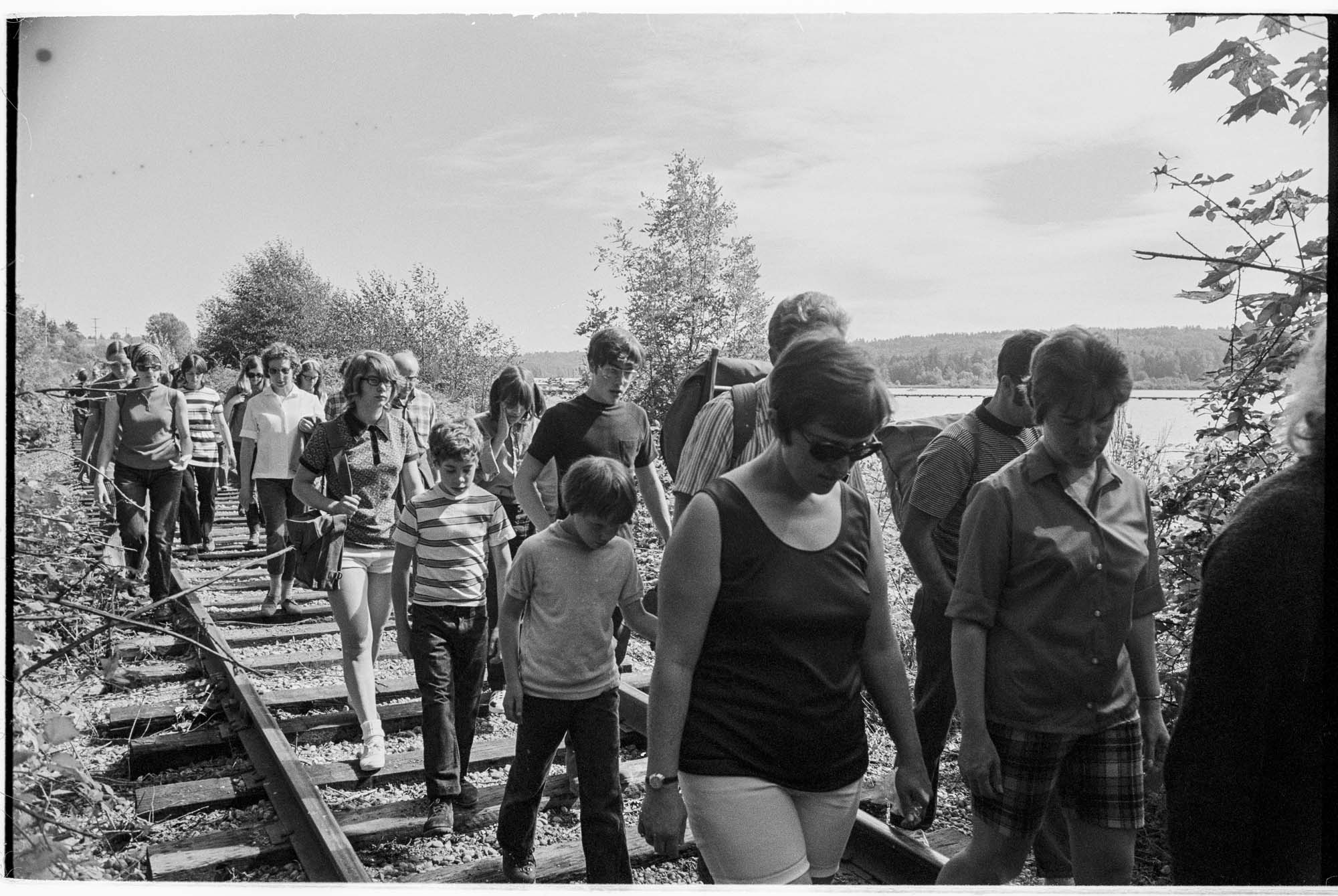 Image of People hiking in support of the Burke Gilman Trail, Seattle, September 12, 1971