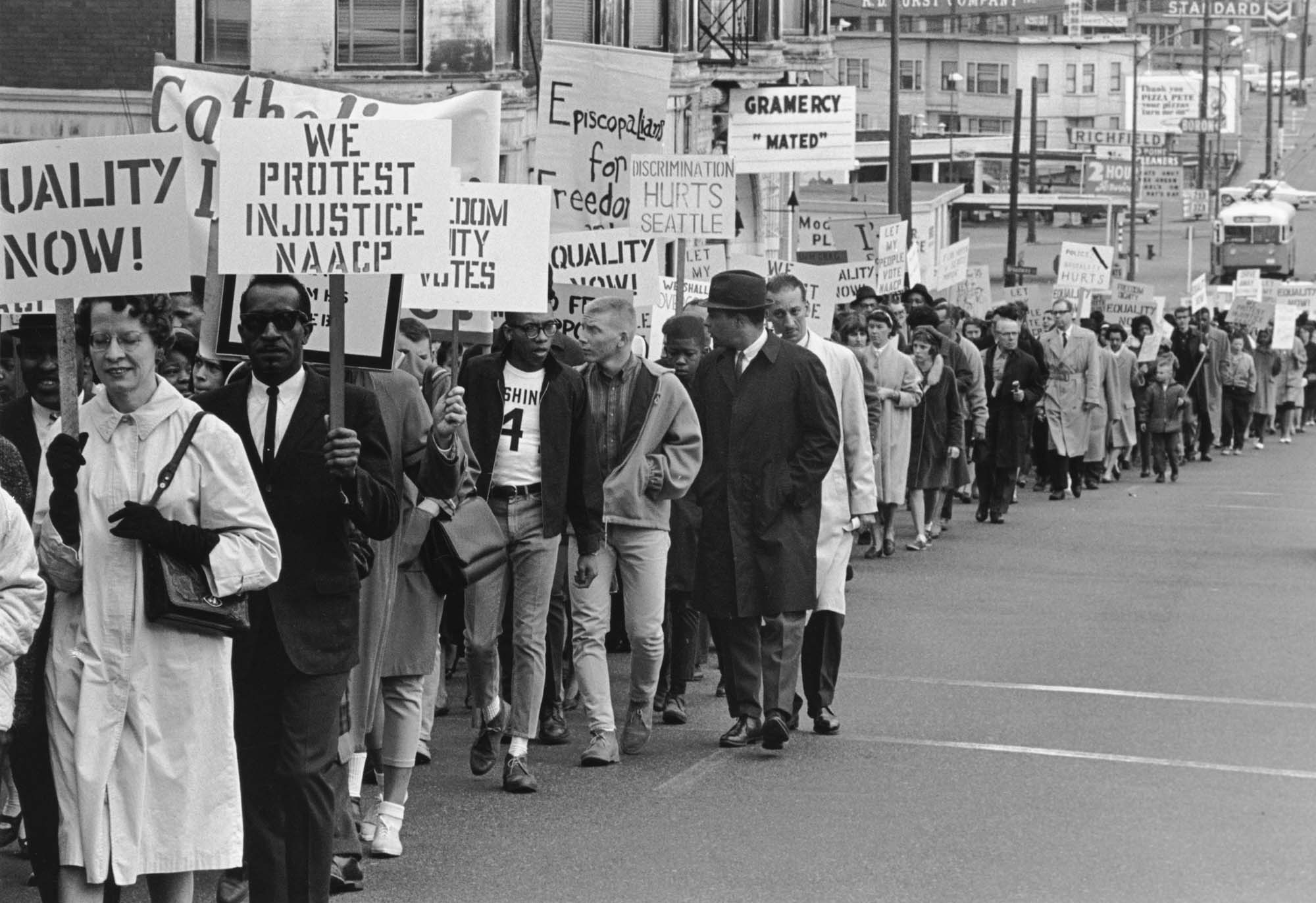 Image of Civil rights march, Seattle, 1965