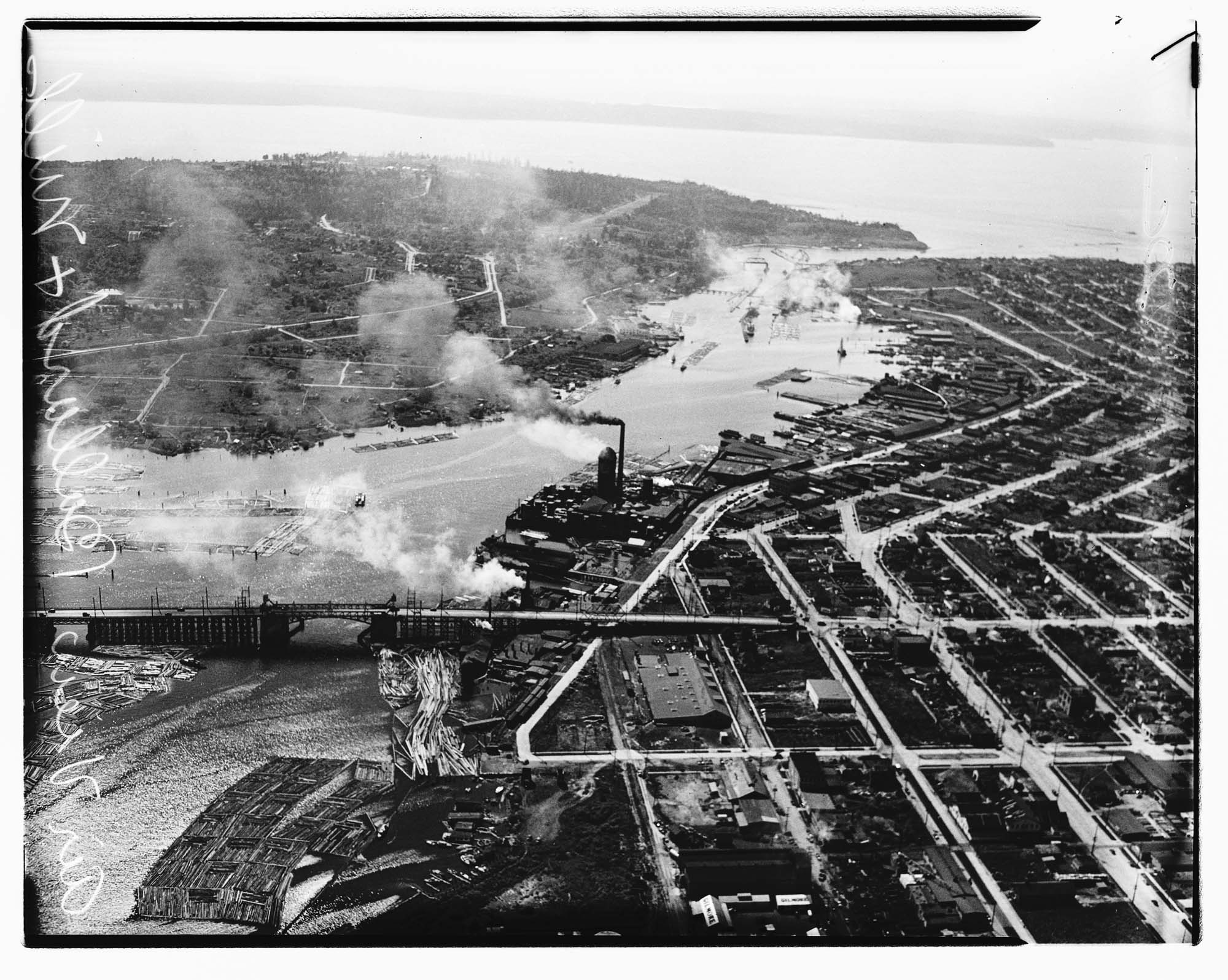 Image of Aerial view of Ballard looking west, Seattle, 1937
