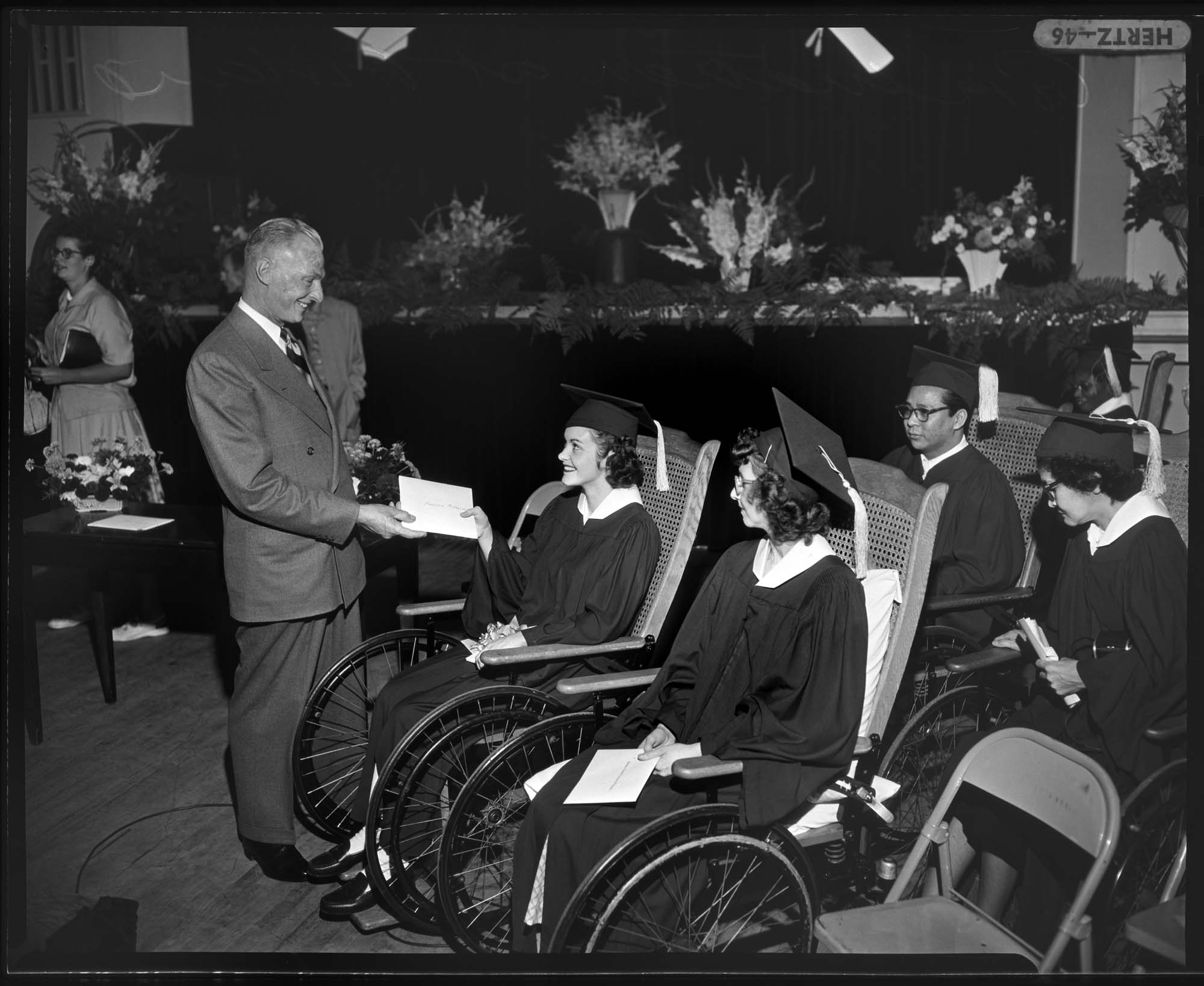 Image of Patient graduation ceremony at Firland sanatorium, Seattle, 1952