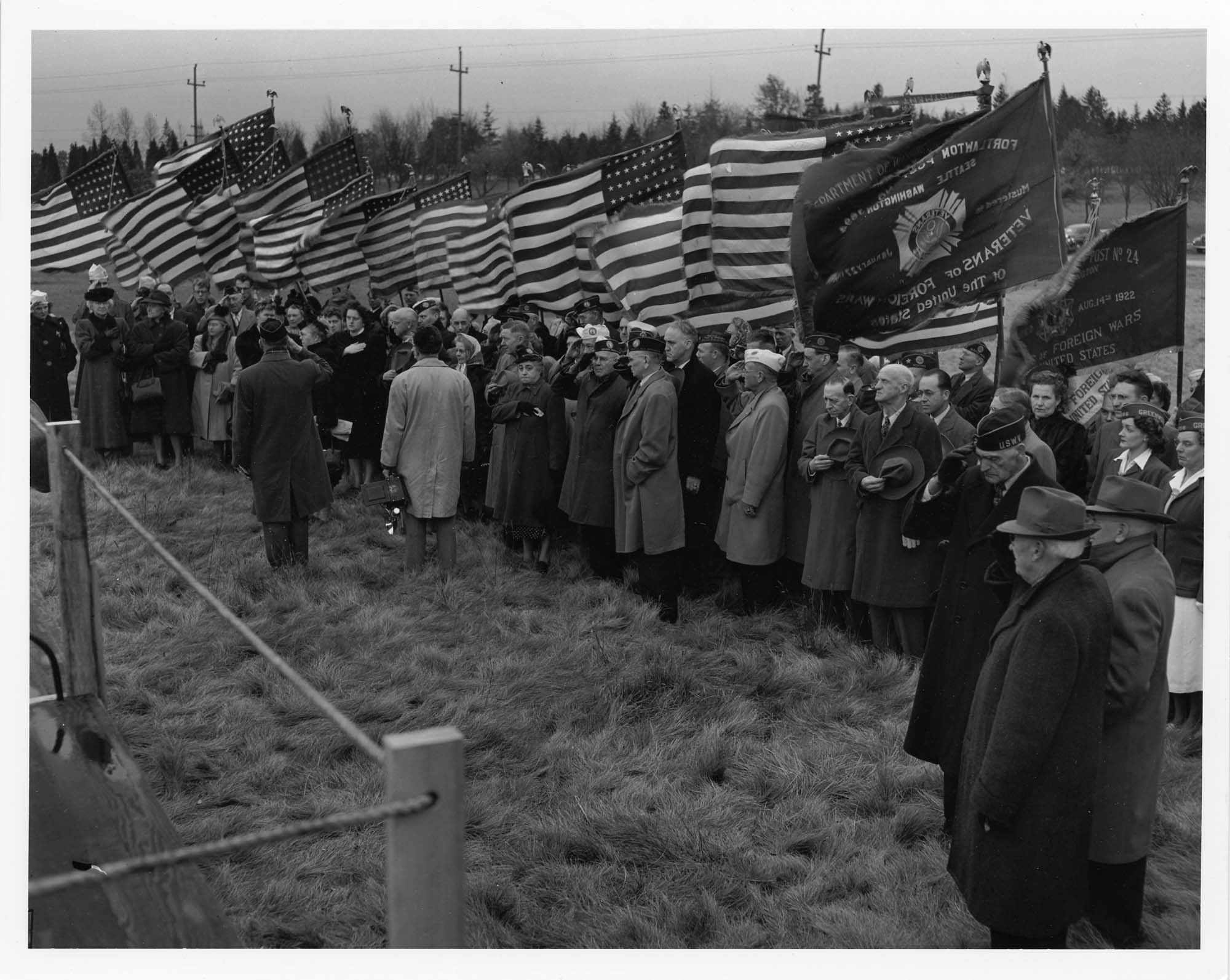 Image of Veteran's Hospital dedication ceremony, Seattle, 1948