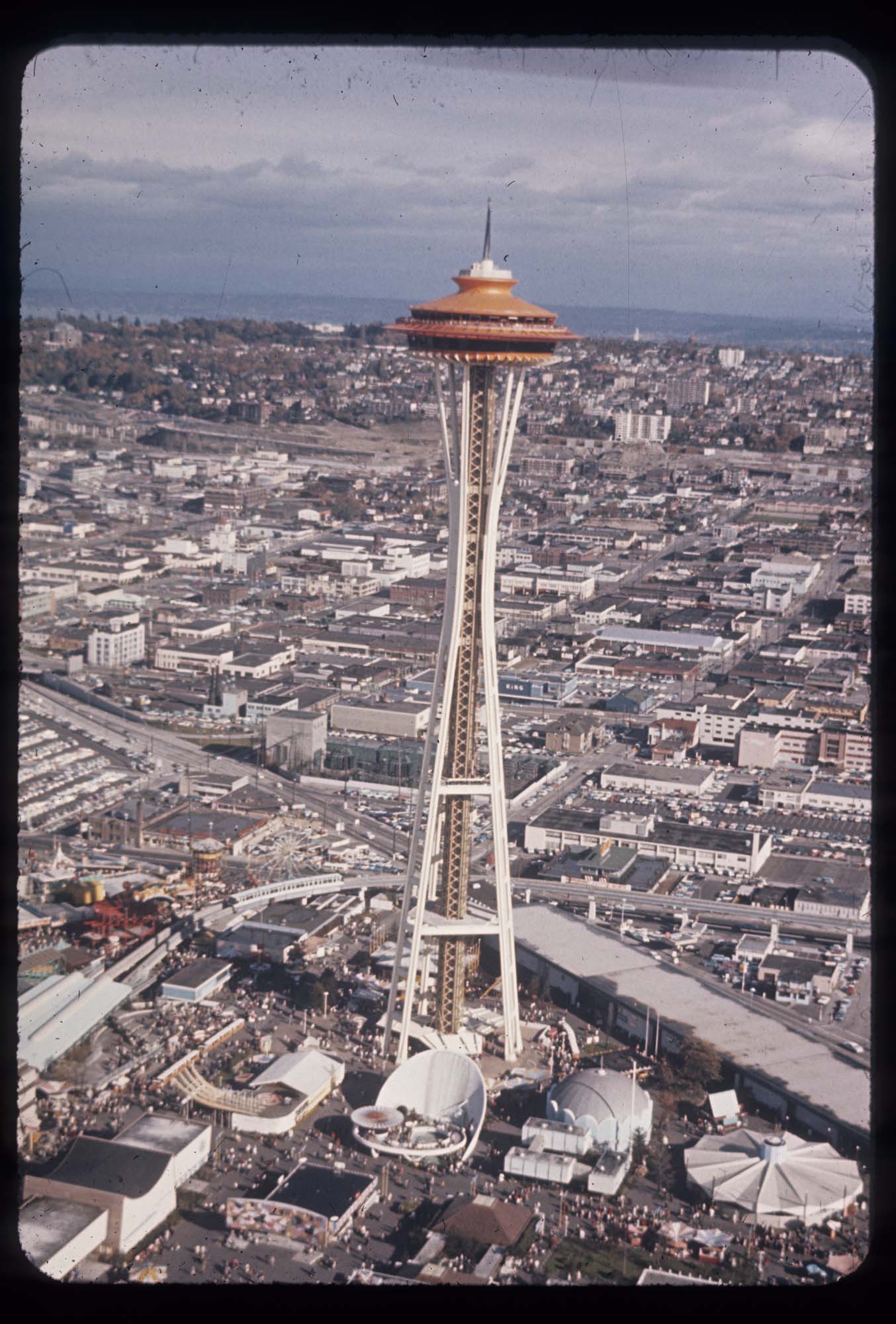 Image of Aerial view of the Space Needle, Seattle, 1962