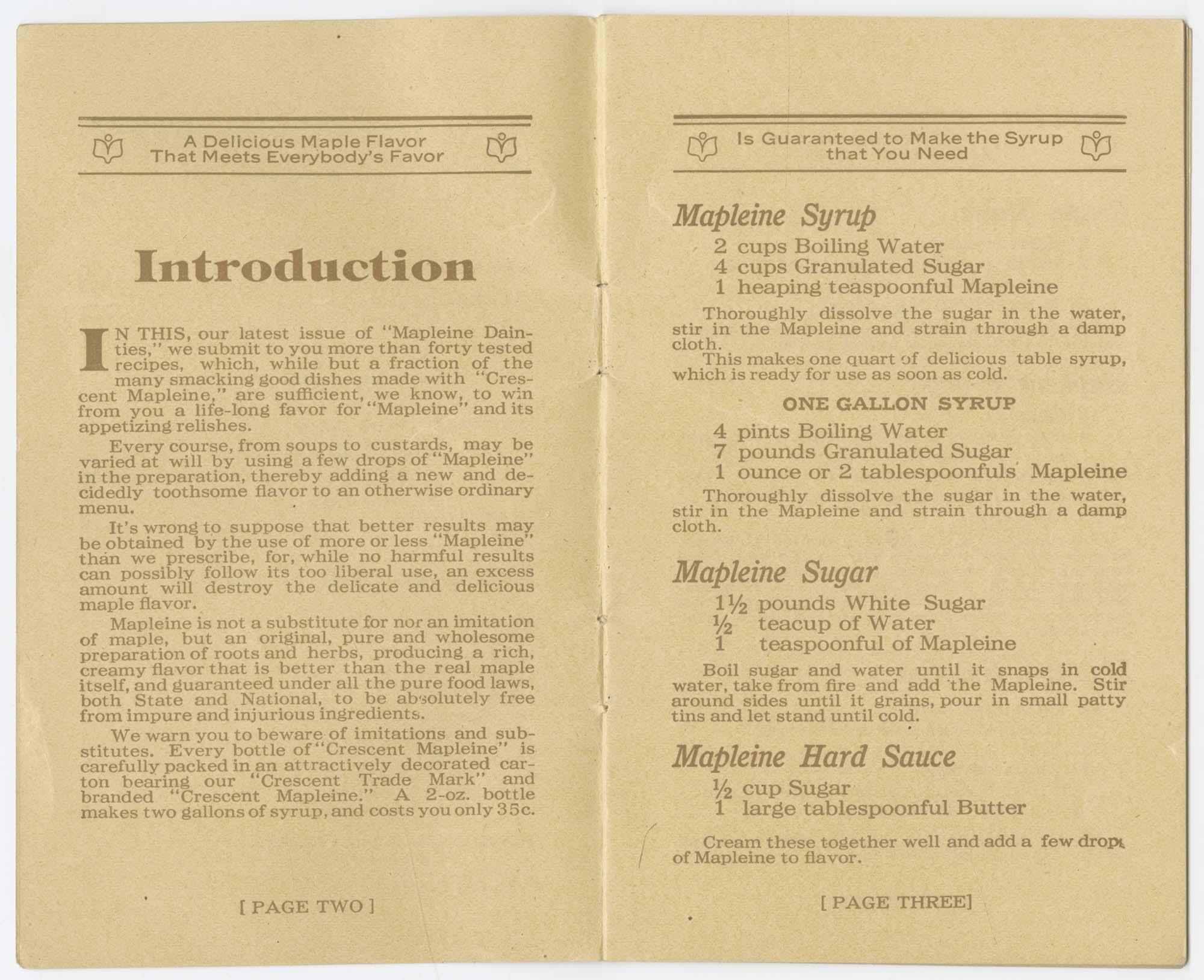 Image of Mapleine Dainties and How to Make Them, circa 1920