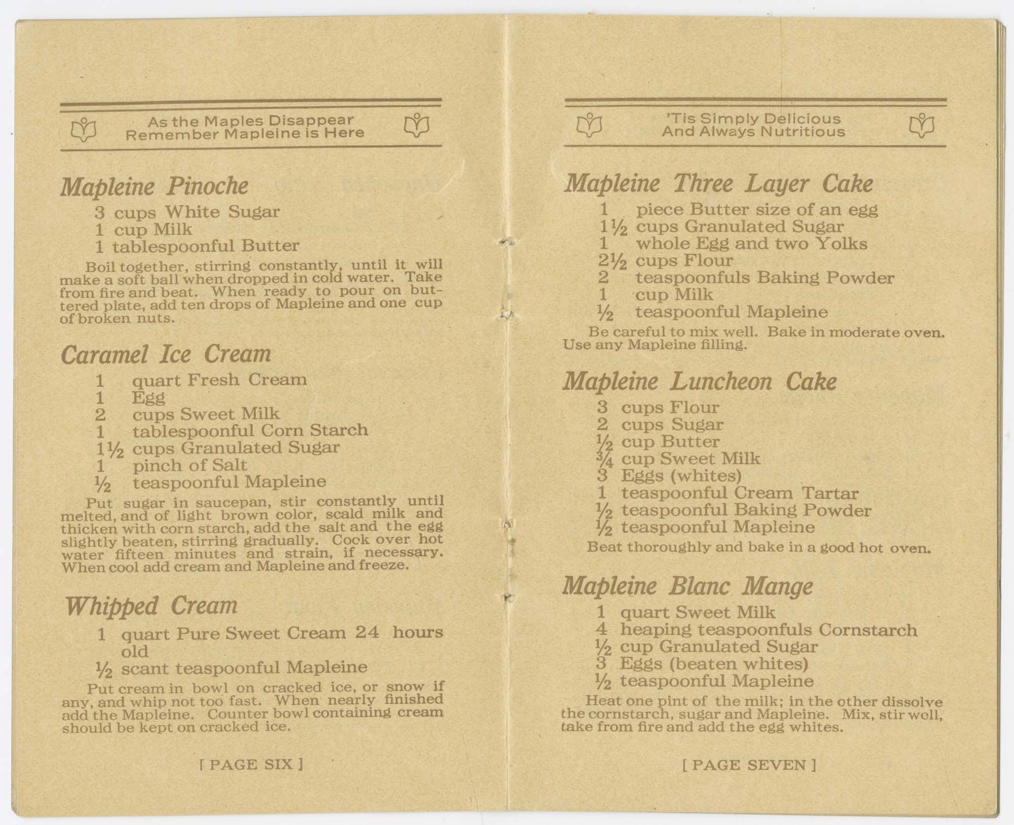 Image of Mapleine Dainties and How to Make Them, circa 1920