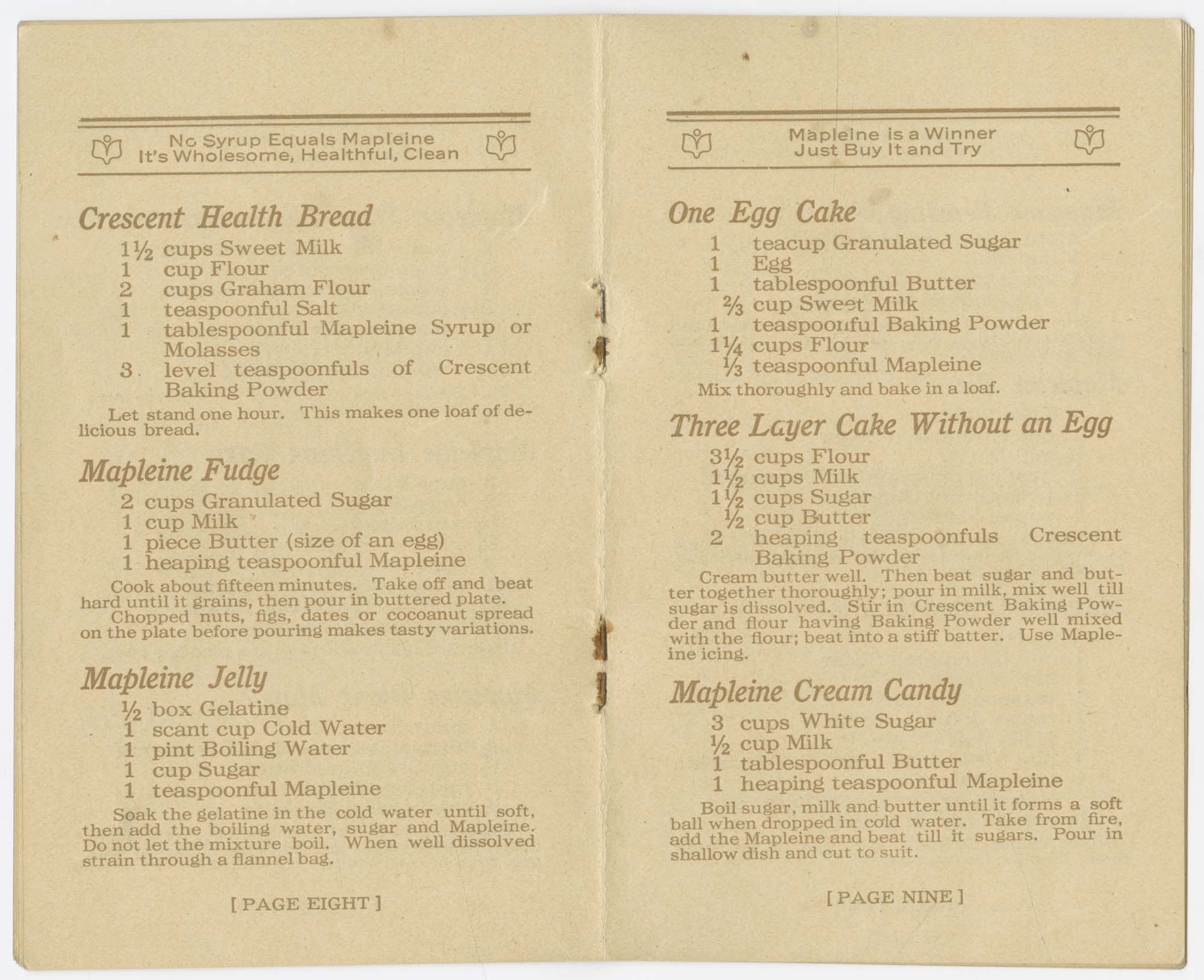 Image of Mapleine Dainties and How to Make Them, circa 1920