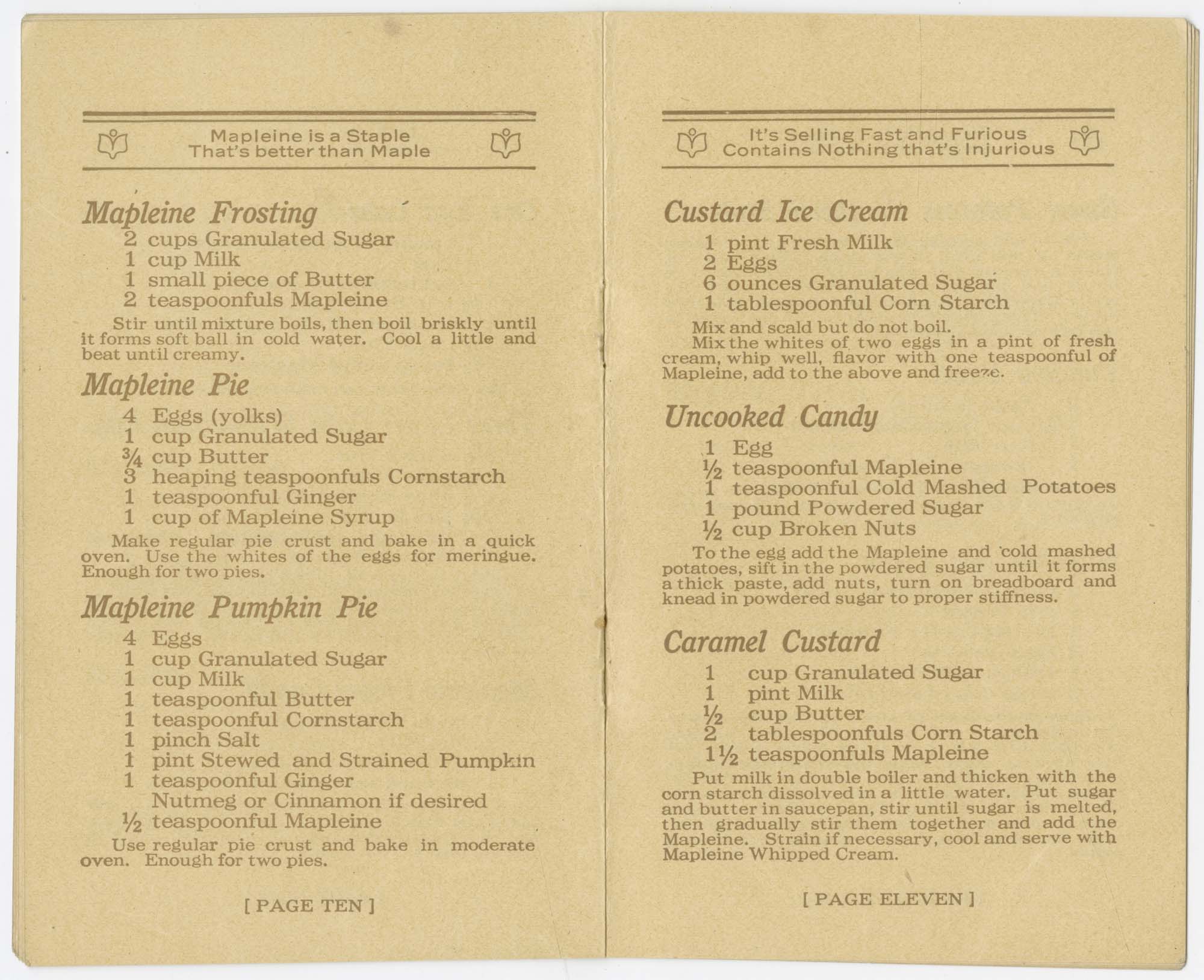 Image of Mapleine Dainties and How to Make Them, circa 1920