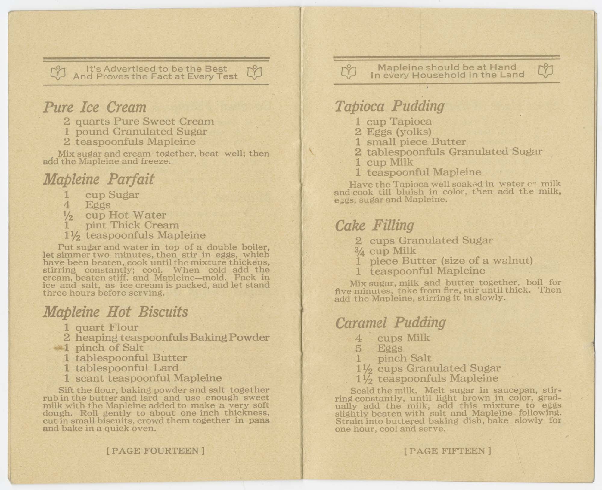 Image of Mapleine Dainties and How to Make Them, circa 1920